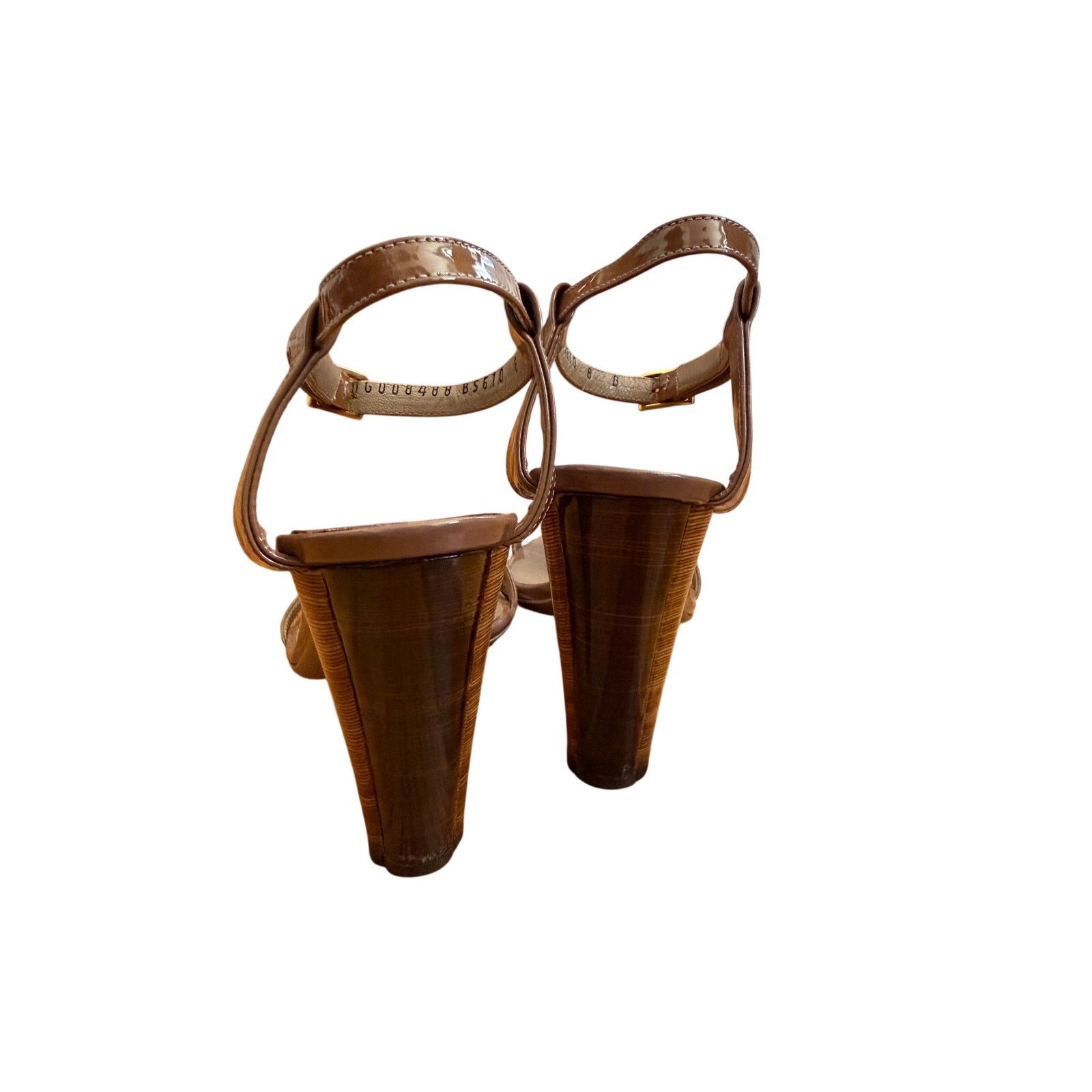 Salvatore Ferragamo Ferragamo Women's Brown Patent Leather High Heeled Sandal Size US 8 / IT 38 - 4 Thumbnail