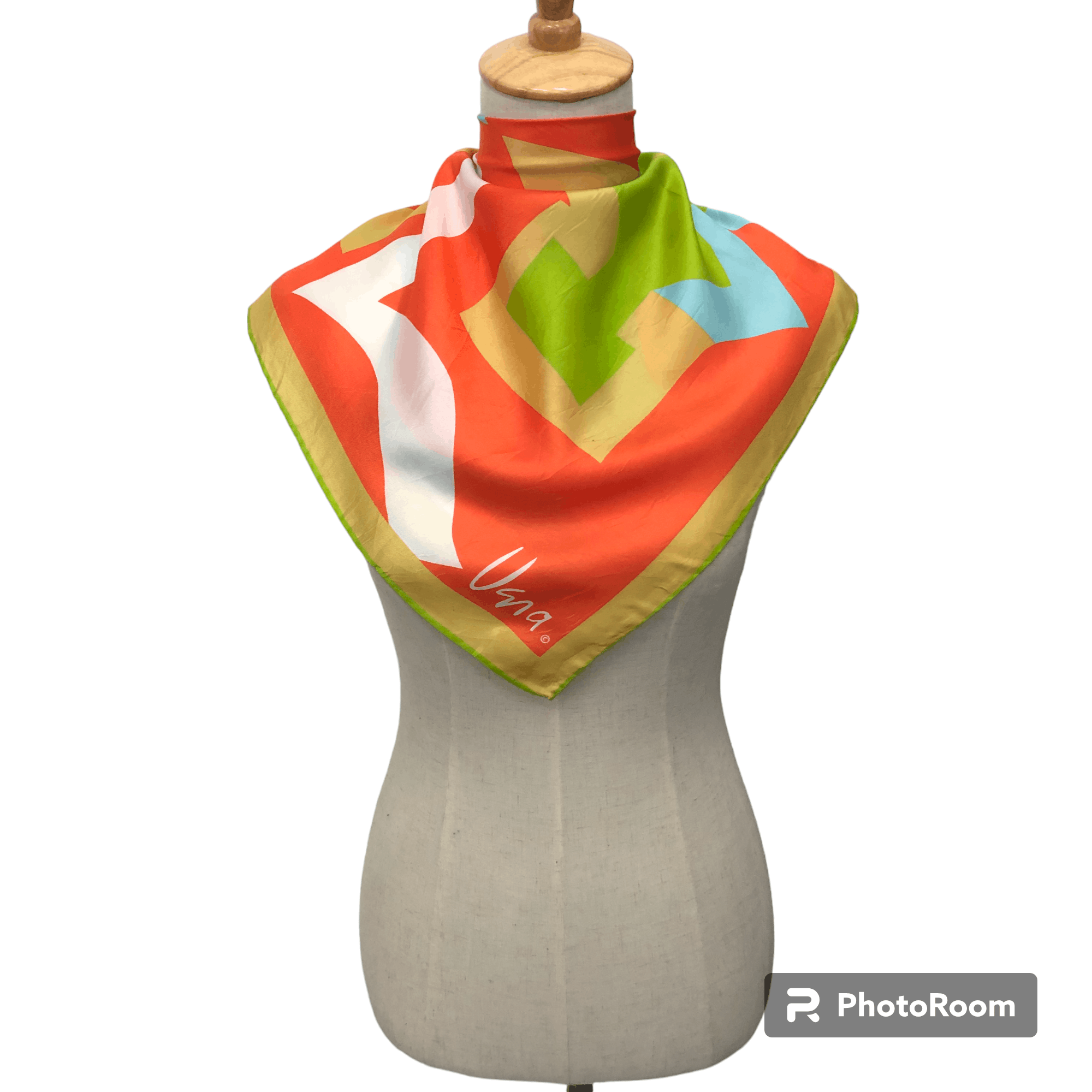 Japanese Brand Vana Abstract Silk Scarf M312 Size ONE SIZE - 1 Thumbnail
