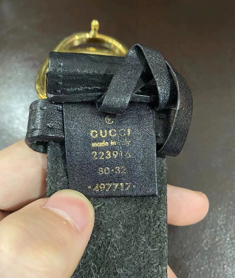 Gucci Gucci Leather Belt with Logo Buckle-2505 Size ONE SIZE - 5 Thumbnail