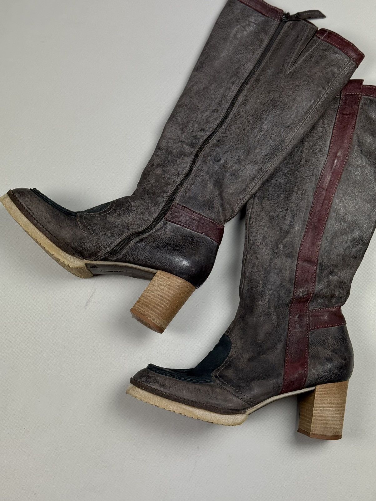 A.S.98 Airstep A.S. 98 VTG Avant-Garde Leather Over The Knee Boots Size US 11 / IT 41 - 3 Thumbnail