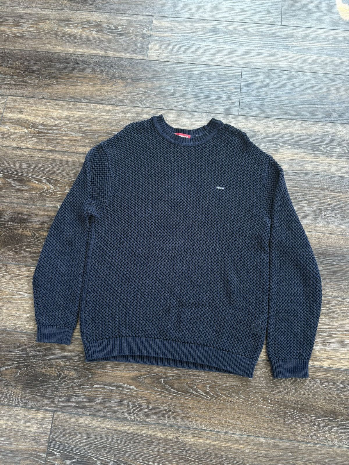 SUPREME Textured Small Box Sweater ネイビー