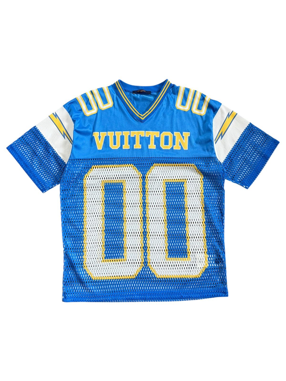 Louis Vuitton Louis Vuitton Blue Yellow Mesh Chargers Jersey Size US M / EU 48-50 / 2 - 1 Thumbnail