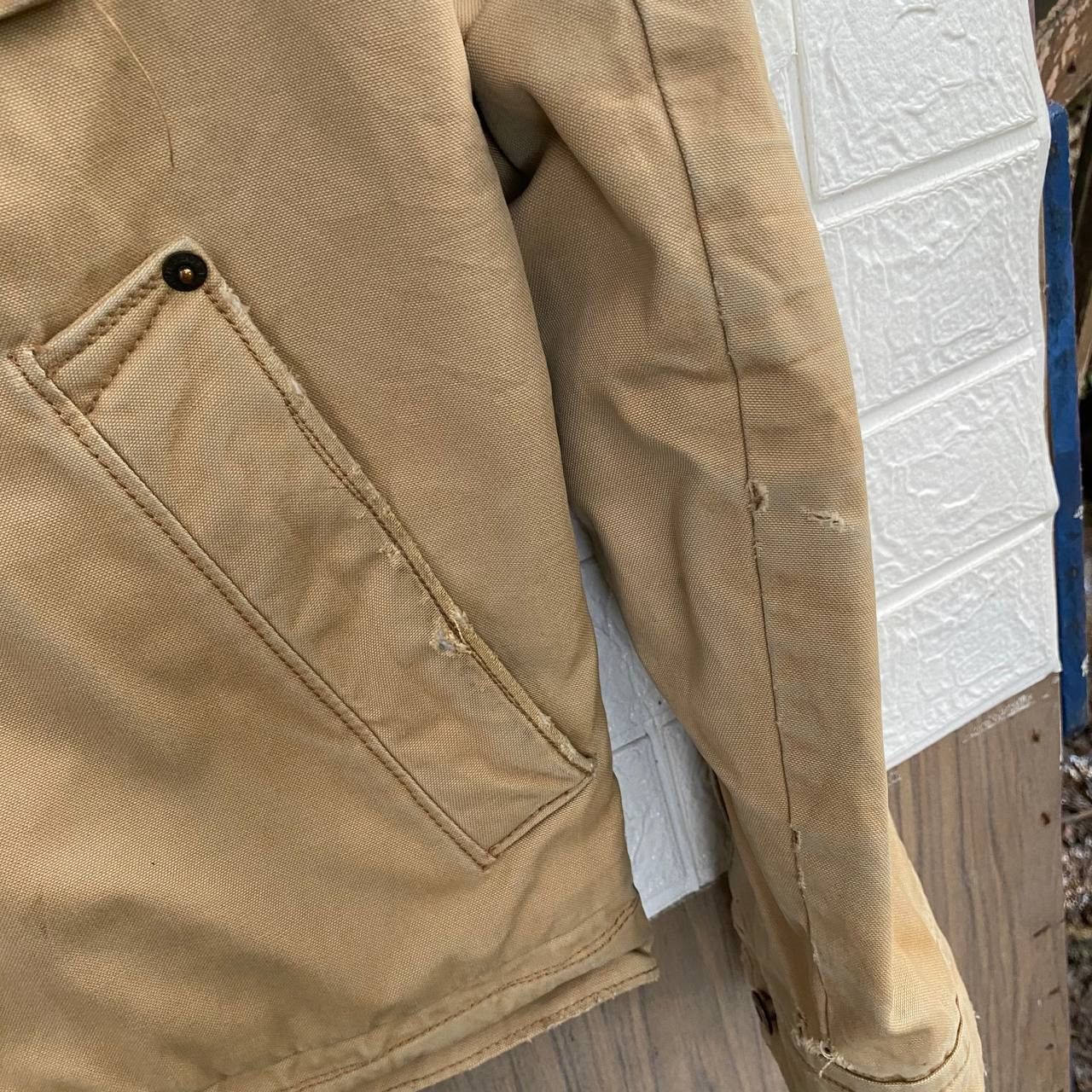 American Eagle Outfitters × Vintage Y2k American Eagle Outfitters Distressed Tan Jacket Size US M / EU 48-50 / 2 - 5 Thumbnail
