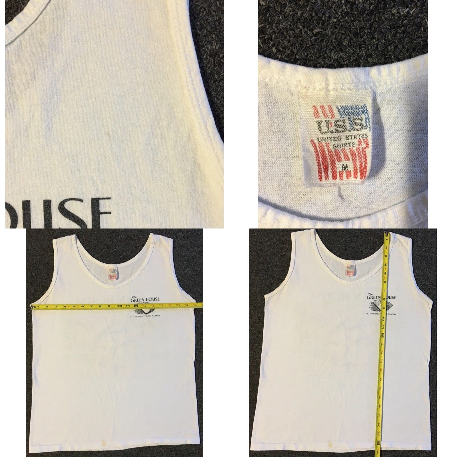 Vintage Vtg 90s Green House Bar Faded Tank Top XS S Beer Surf Beach Art Grunge 80s Size US XS / EU 42 / 0 - 9 Thumbnail