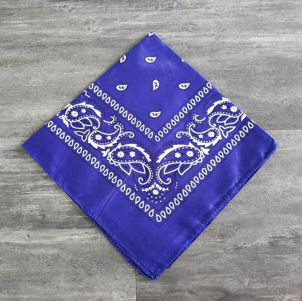 Designer Royal Blue Paisley Printed Classic Bandana Size ONE SIZE - 1 Preview