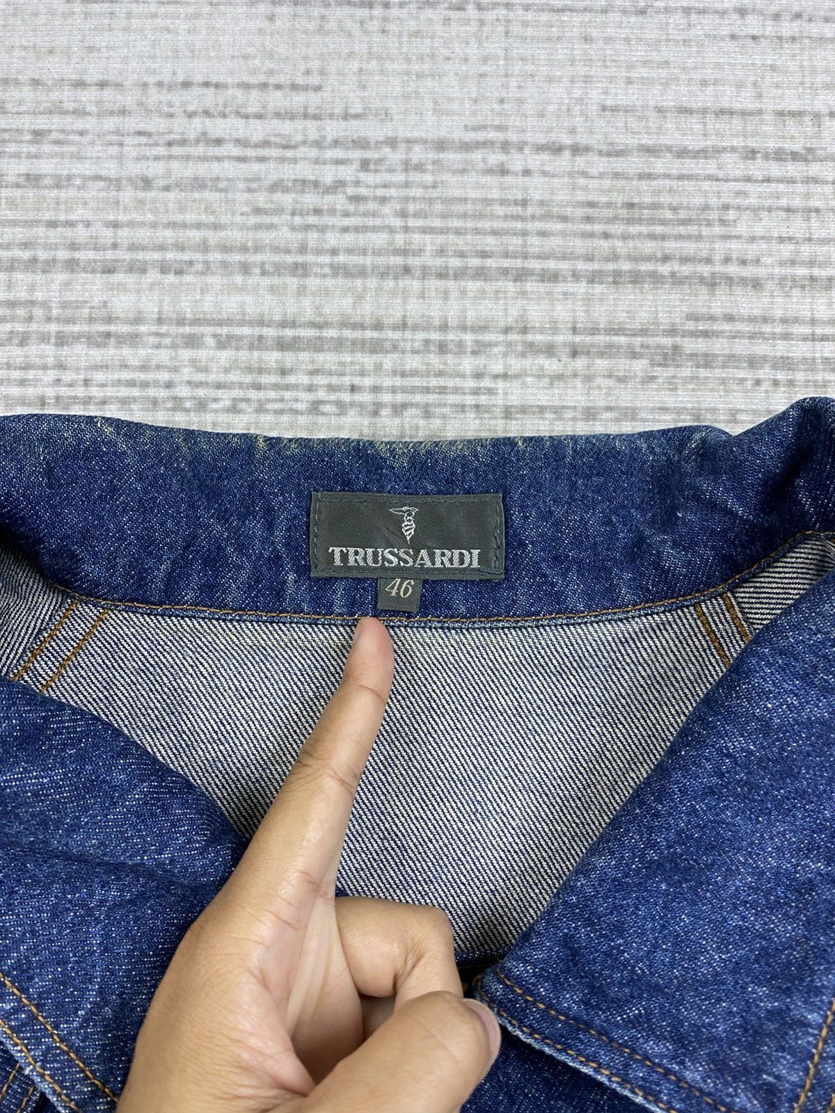Trussardi Vintage Trussardi Rare Oversize Denim Blue Jacket Size US XL / EU 56 / 4 - 14 Thumbnail