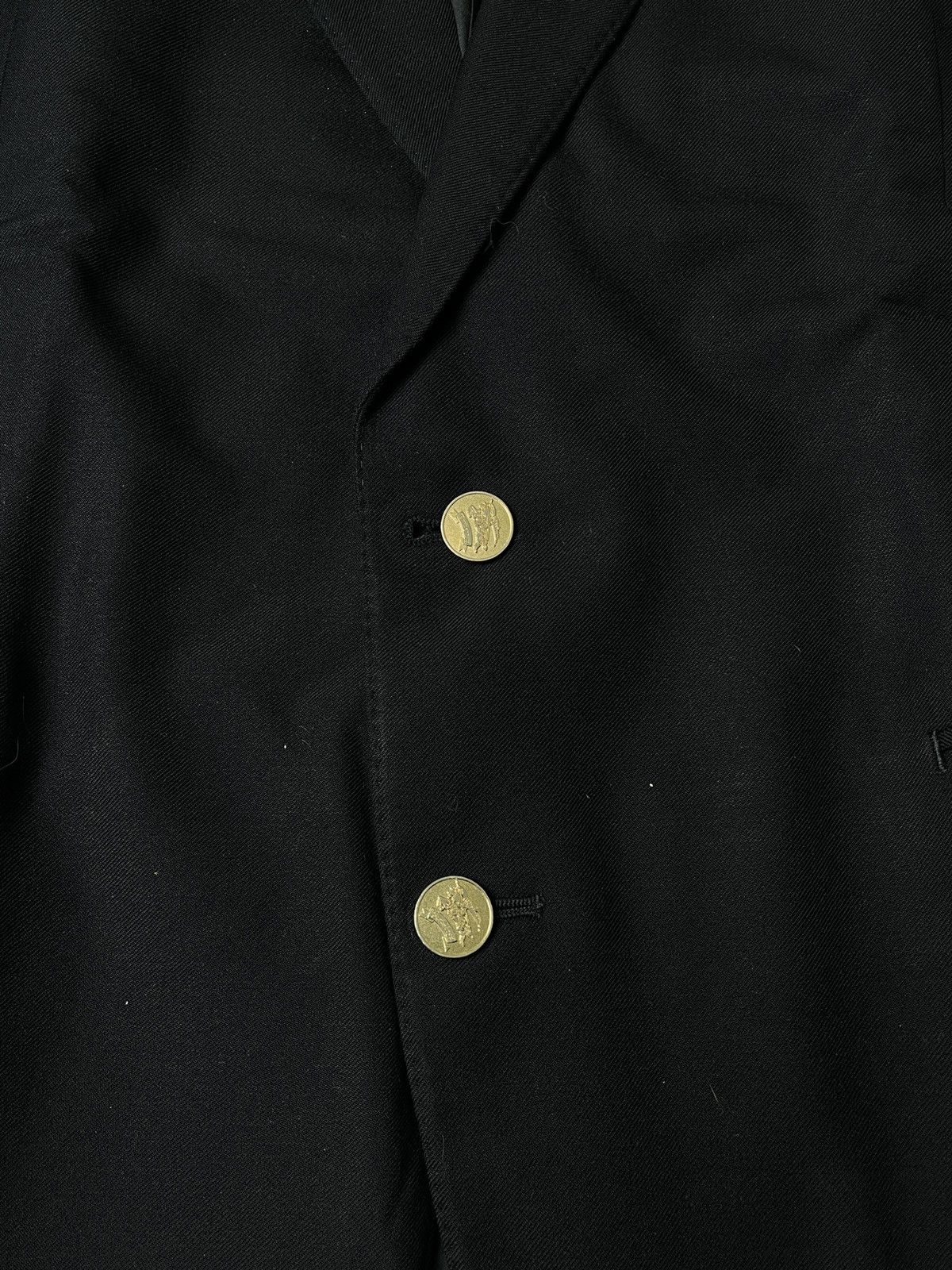 Burberry 80s Burberrys Black Tasmania Wool Blazer Size 44R - 2 Thumbnail