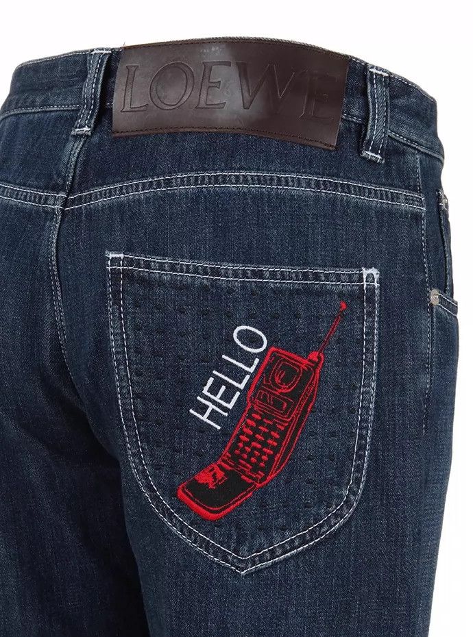 Loewe LOEWE Phone embroidered water-washable jeans Size 25" / US 0 / IT 36 - 5 Thumbnail