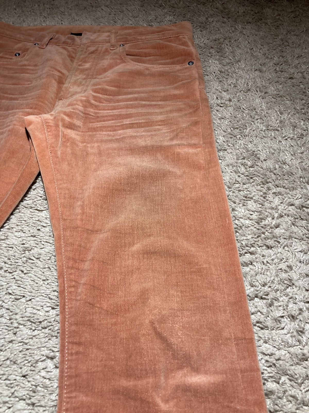 Dior AW05 Dior Velvet Peach Semi Flare Jeans Skinny 2005 Hedi Size US 27 - 2 Thumbnail