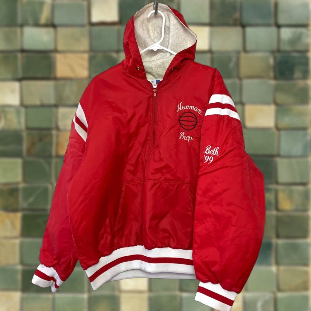 Vintage VINTAGE Rennoc Jacket Windbreaker Red White Pullover XL Newman Prep Basketball Size XL / US 12-14 / IT 48-50 - 1 Thumbnail