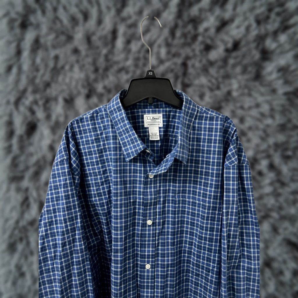 Vintage LL Bean Kennebunk Sport Shirt Mens 2XL Blue Plaid Traditional Fit L/S Button-Up Casual Workwear Preppy 100% Cotton Plaid Size US XXL / EU 58 / 5 - 1 Thumbnail