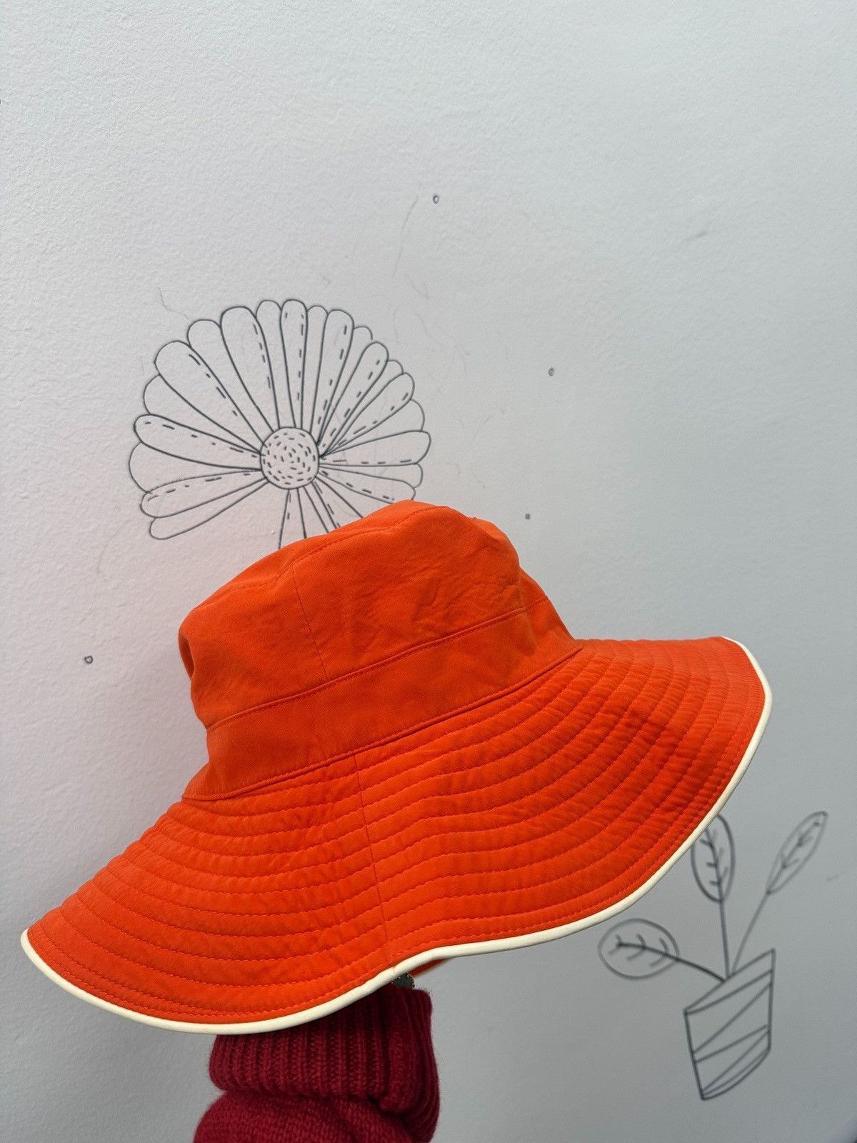 Hermes Hermes cotton Panama hat in red/orange Size ONE SIZE - 2 Thumbnail
