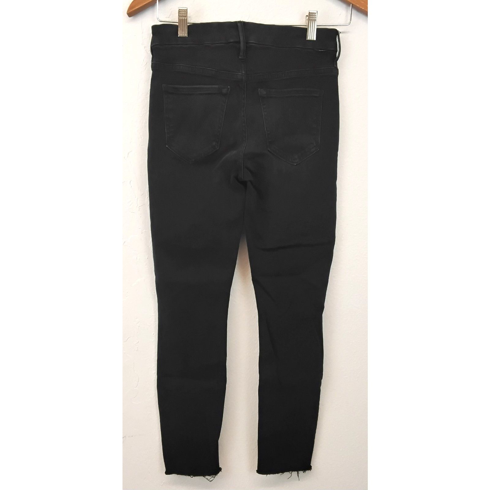 MOTHER Mother Looker Ankle Fray Jeans Women's 25 Black High Waisted Size 25" / US 0 / IT 36 - 3 Thumbnail