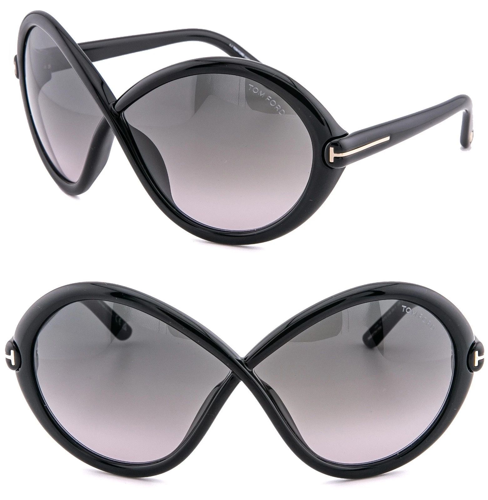 Tom Ford TOM FORD JADA TF1070 01B Black Wrap Sunglass 1070 FT1070 Size ONE SIZE - 1 Thumbnail
