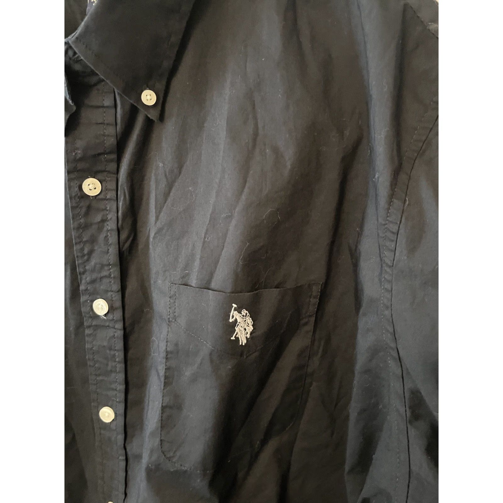 U.S. Polo Assn. U.S. Polo Assn. Black Short Sleeve Button-Up Shirt Men’s Point Collar XXL Size Regular 2XL Casual Houndstooth Button-Up Size US XXL / EU 58 / 5 - 4 Thumbnail