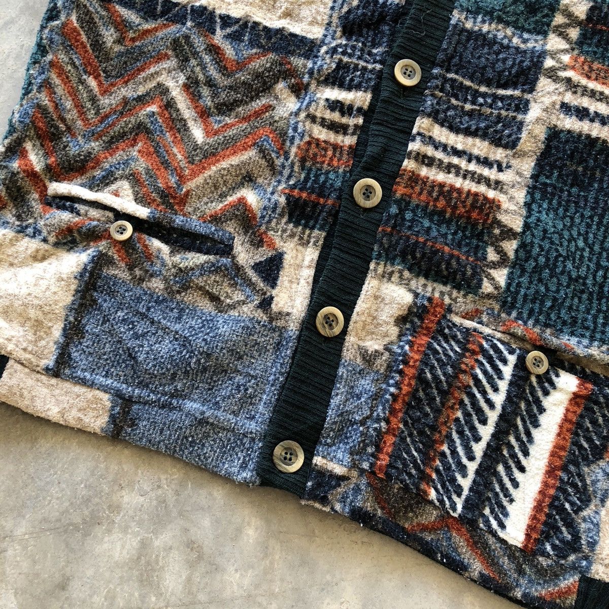 Other COMPASS CARD Patchwork Wool Button Cardigan Sweater Size US M / EU 48-50 / 2 - 4 Thumbnail