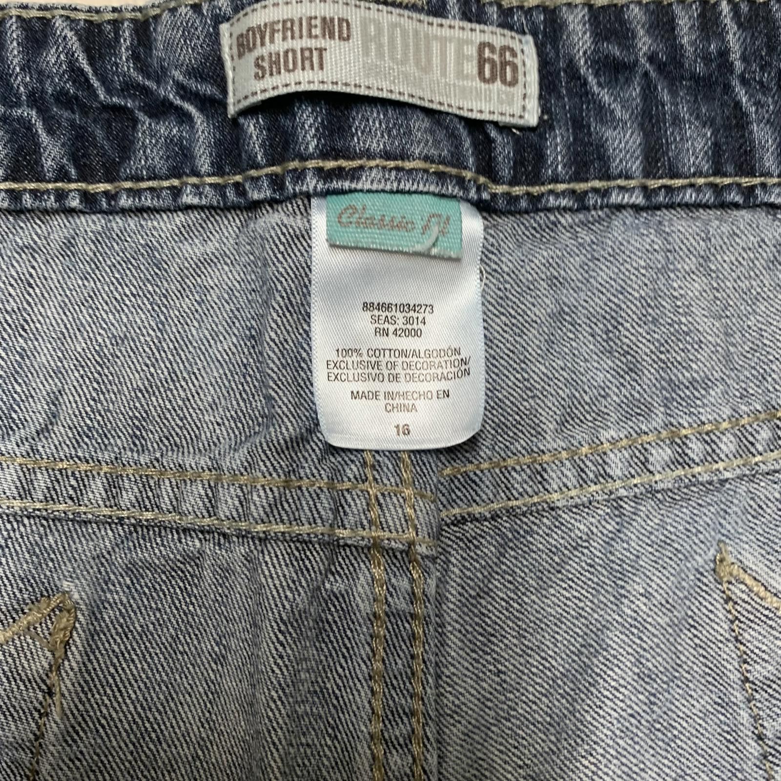 Route 66 Route 66 Women's Size 16 Blue Wash Denim Shorts Jeans W 37 Size 38" / US 16 / IT 52 - 7 Thumbnail
