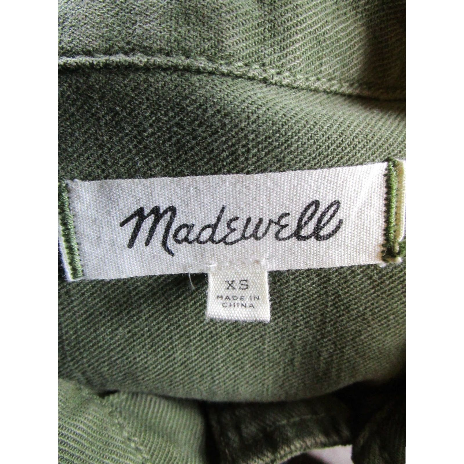 Madewell VINTAGE Madewell Military Jacket Womens XS Green Cotton Canvas Long Sleeve Mid-Length Size XS / US 0-2 / IT 36-38 - 3 Thumbnail