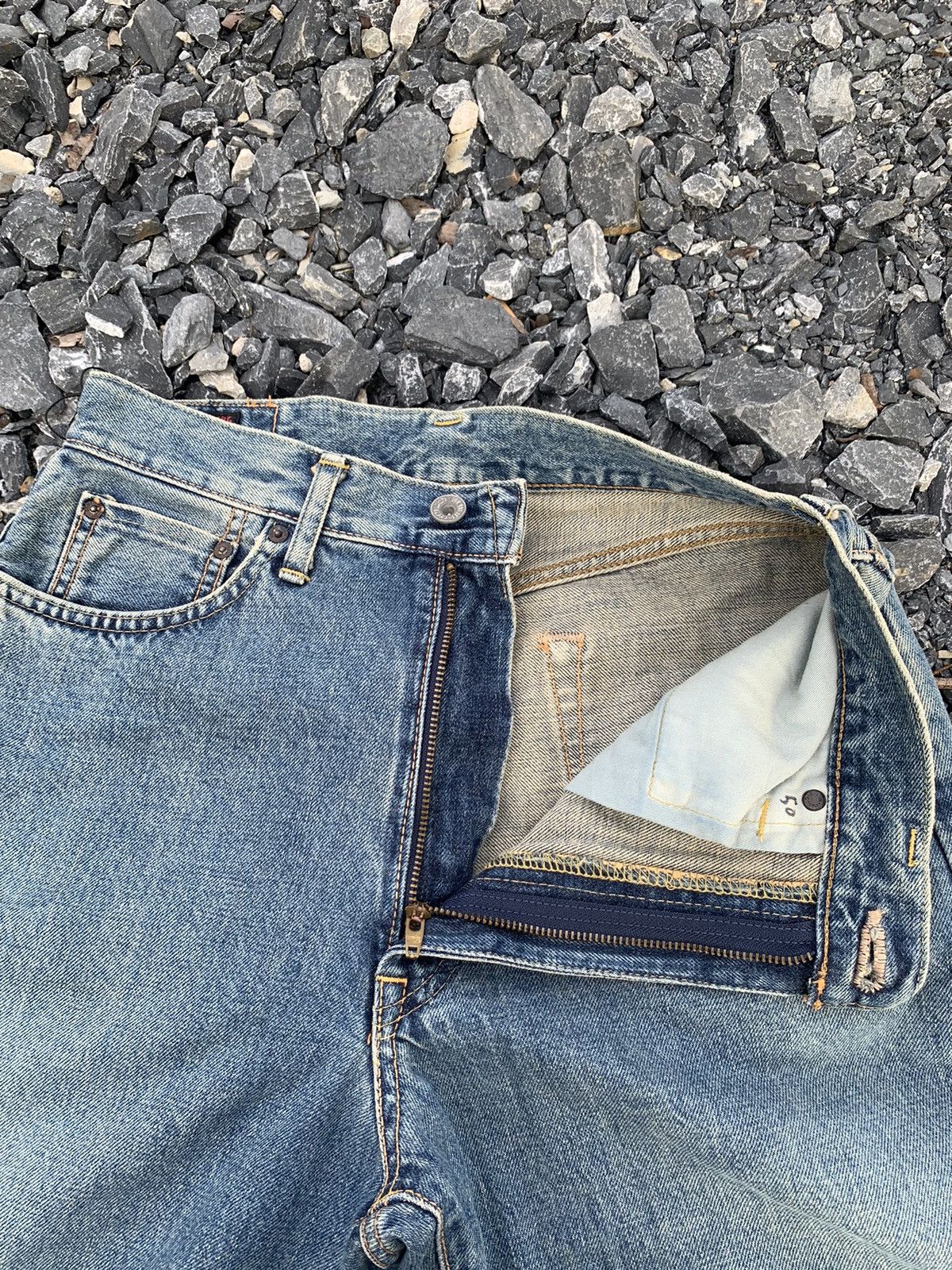 Kapital VINTAGE SOMETHING EDWIN 505Z SELVEDGE BAGGY DISTRESSED DENIM Size US 28 / EU 44 - 16 Thumbnail