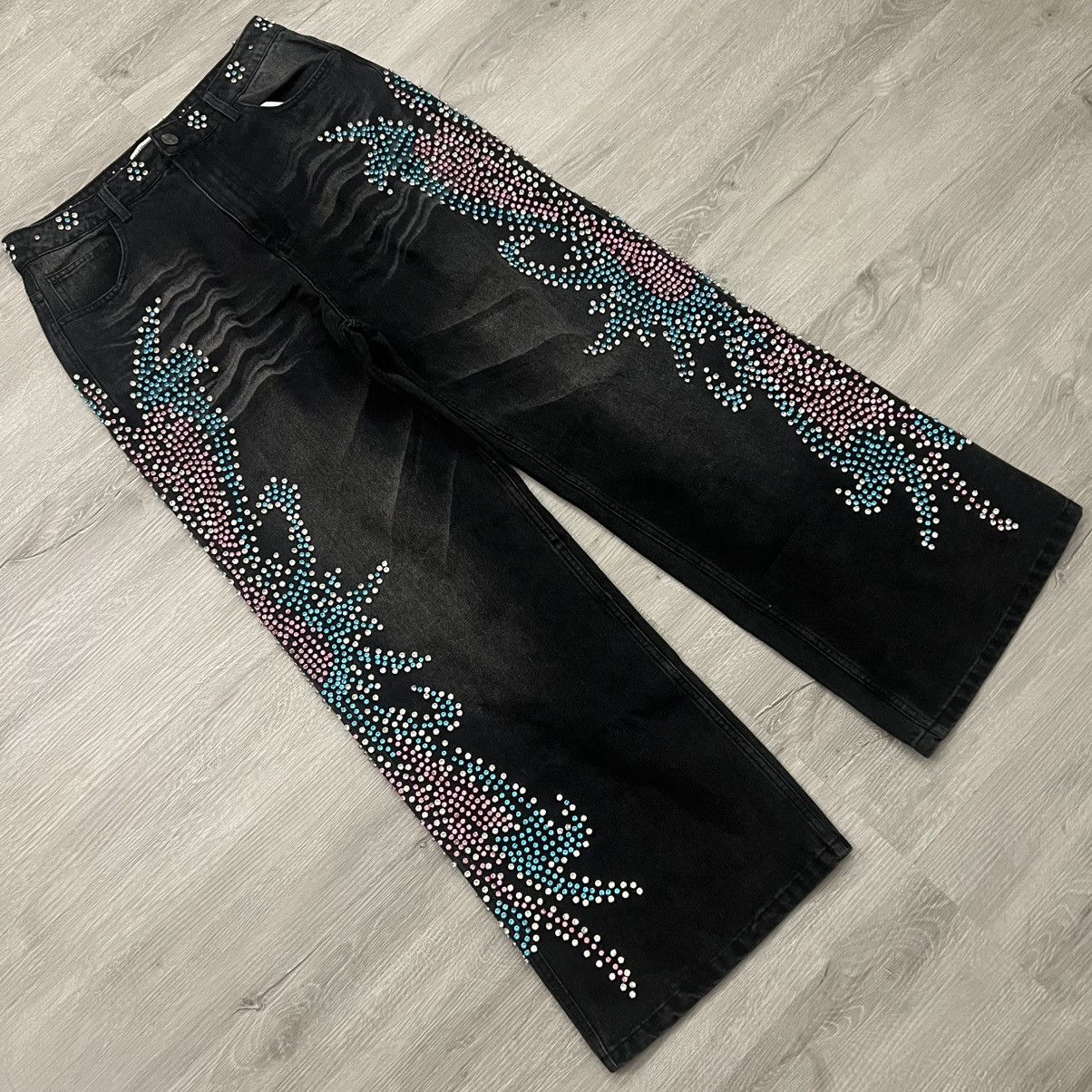 Vale Vale Forever Tsunami Crystal Rhinestone Denim Jeans | Grailed