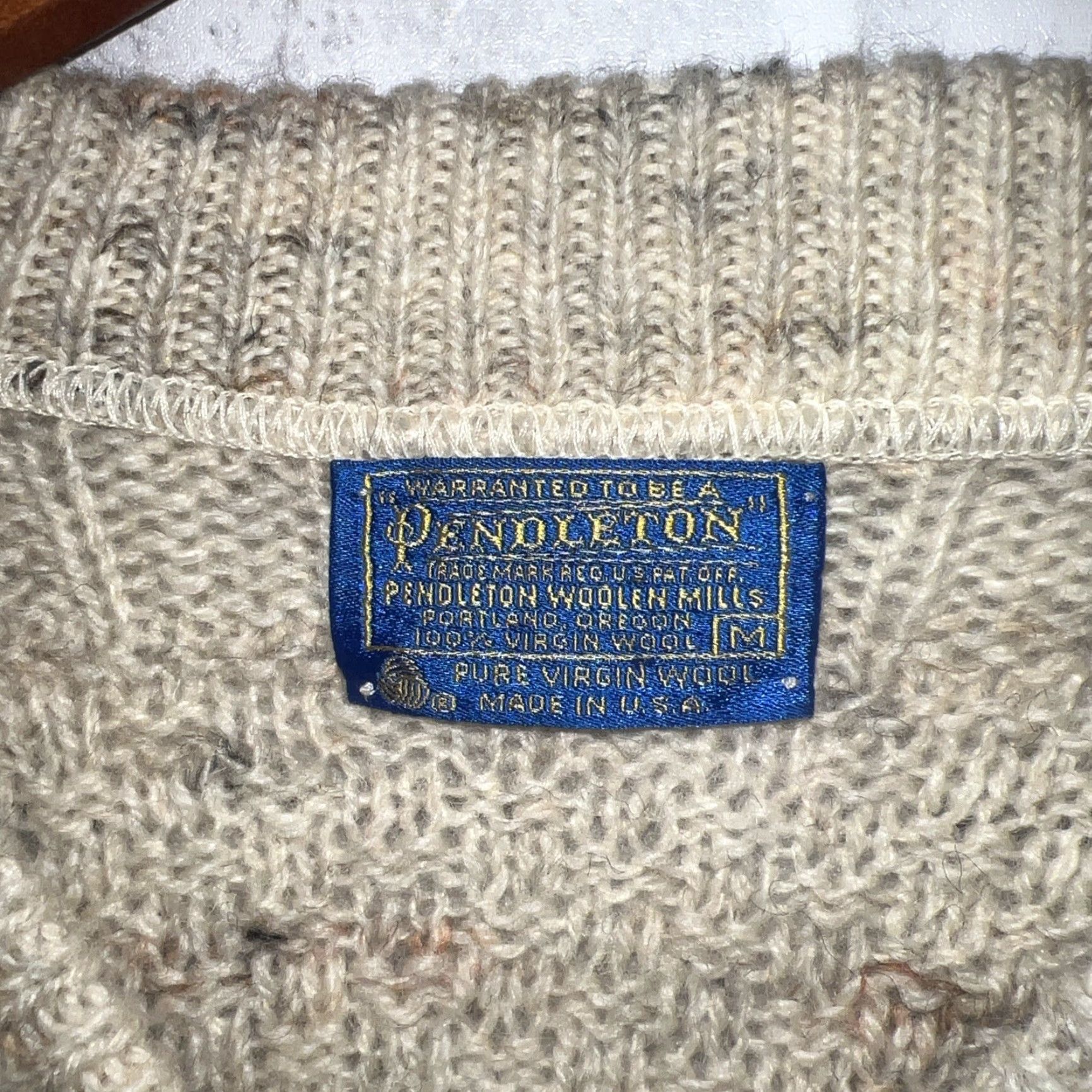 Pendleton VINTAGE Pendleton Woolen Mills Beige Wool Sweater Mens Size M Size US M / EU 48-50 / 2 - 3 Thumbnail