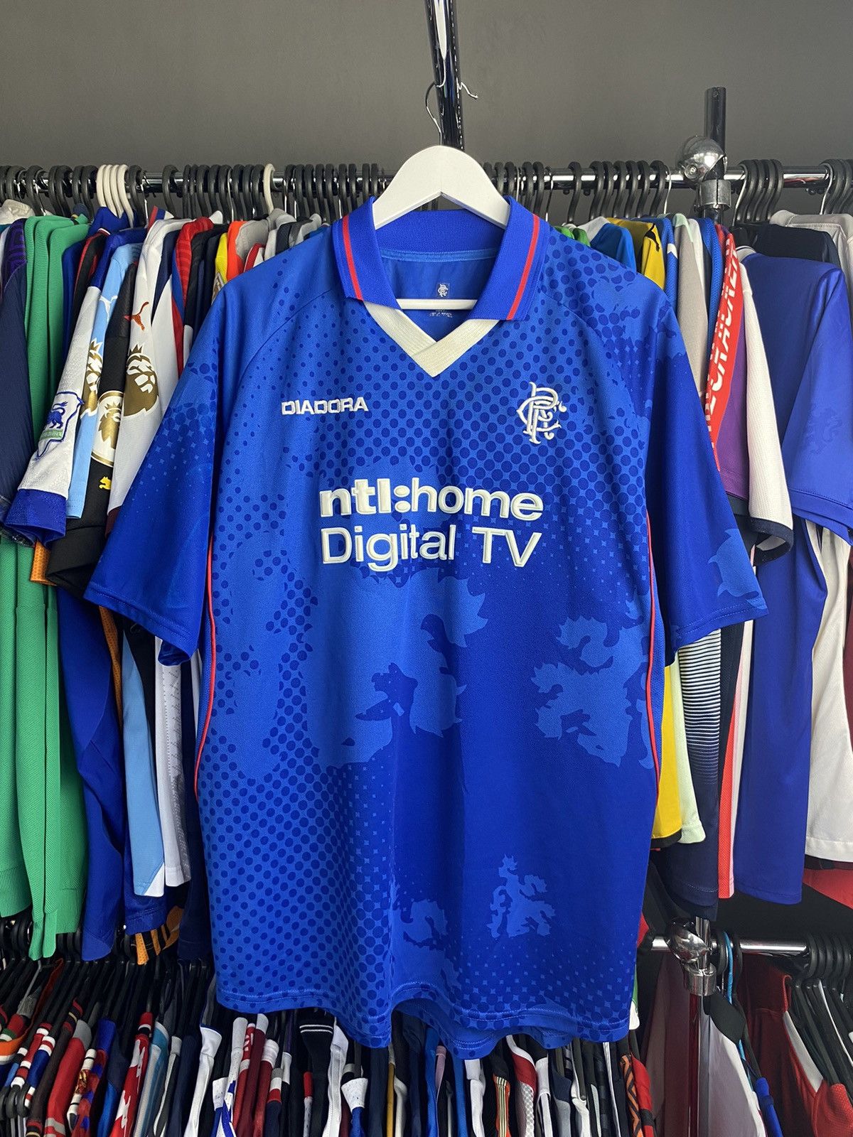 Diadora 2002/03 DIADORA RANGERS HOME SOCCER FOOTBALL JERSEY SHIRT Size US XXL / EU 58 / 5 - 1 Thumbnail