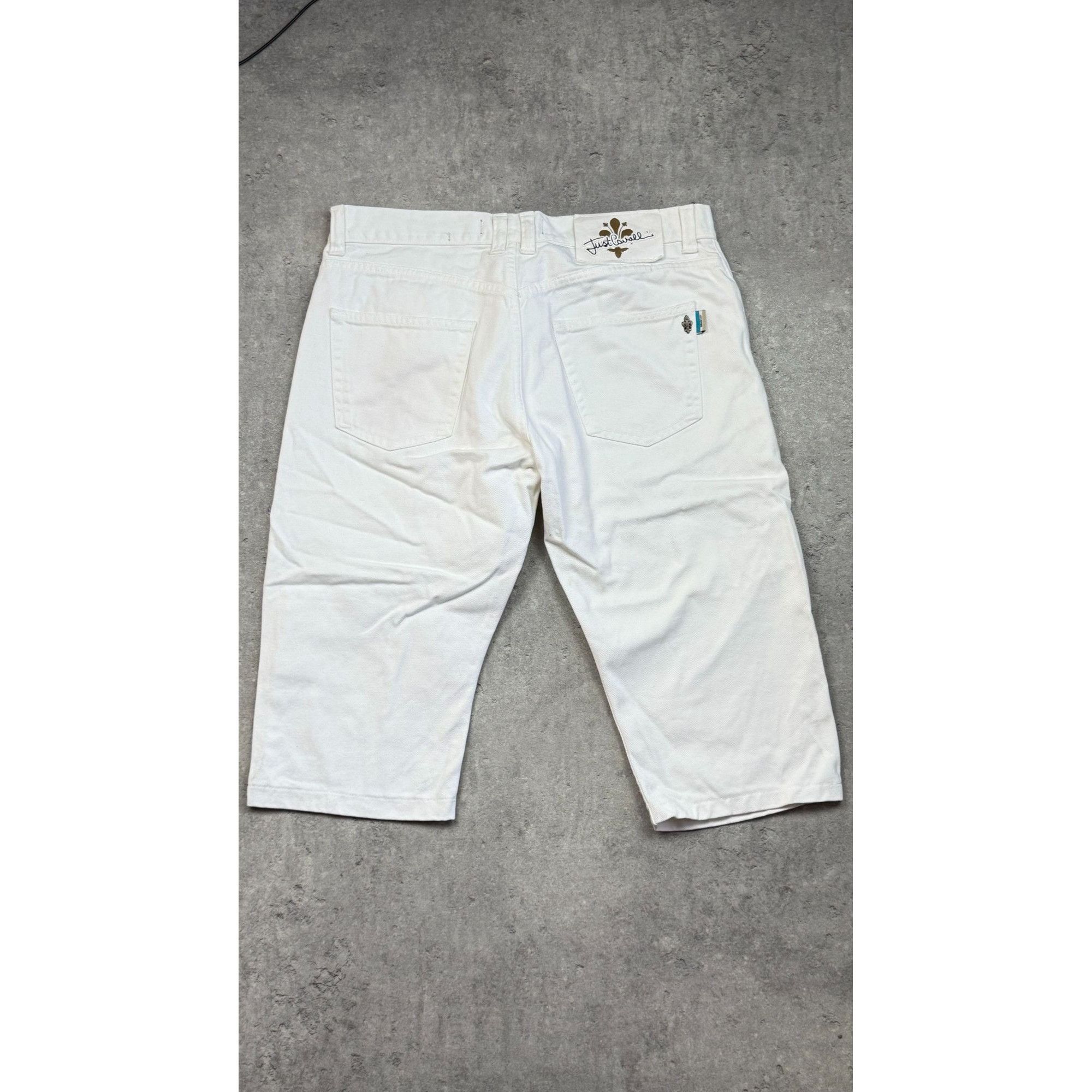 Just Cavalli Archive Just Cavalli White Denim Shorts – Ittierre Era Size US 34 / EU 50 - 2 Thumbnail