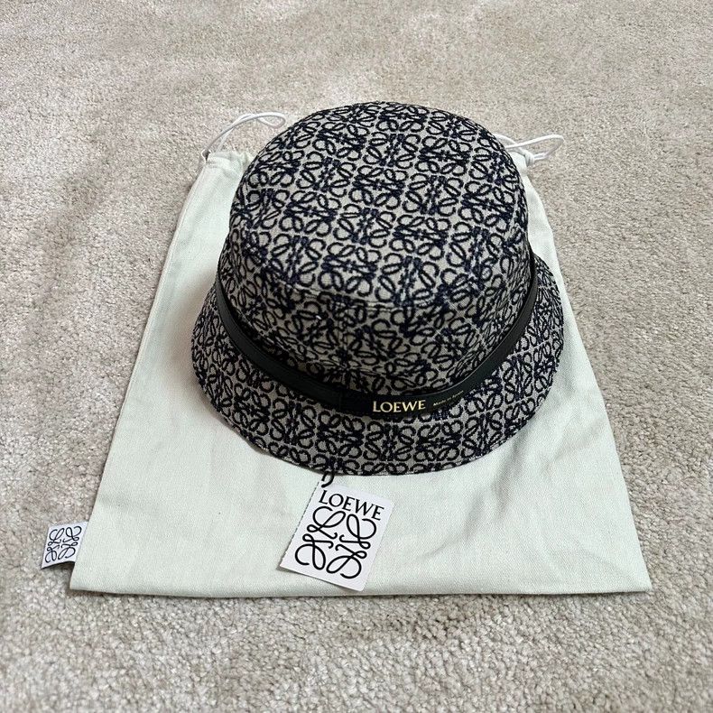 Loewe LOEWE size 59 Ladies' Fisherman Hat in Black and White Colo Size ONE SIZE - 2 Thumbnail