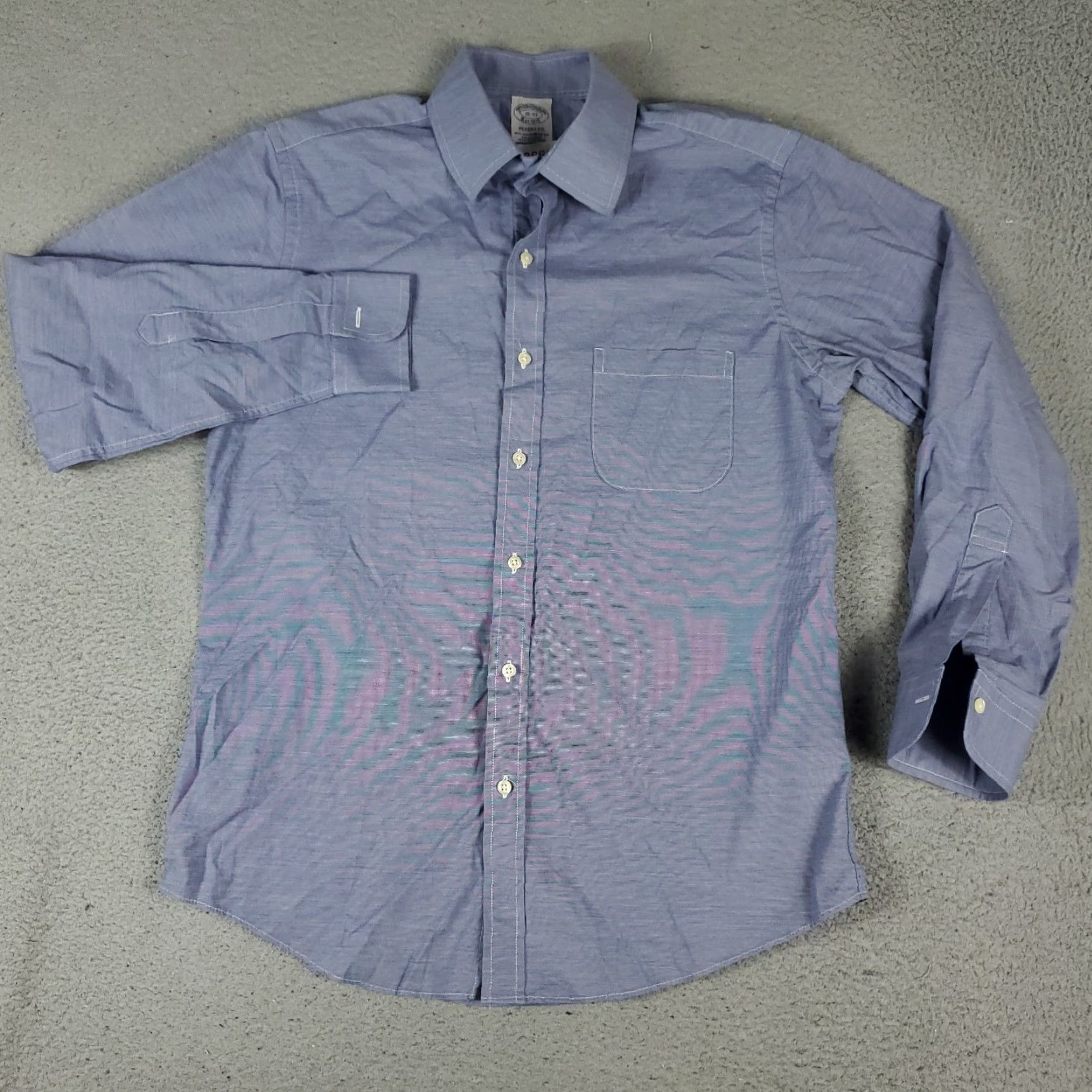 Brooks Brothers VINTAGE Brooks Brothers Shirt Mens 15.5 Blue Regent Dress Button Up Long Sleeve Size 40R - 2 Thumbnail