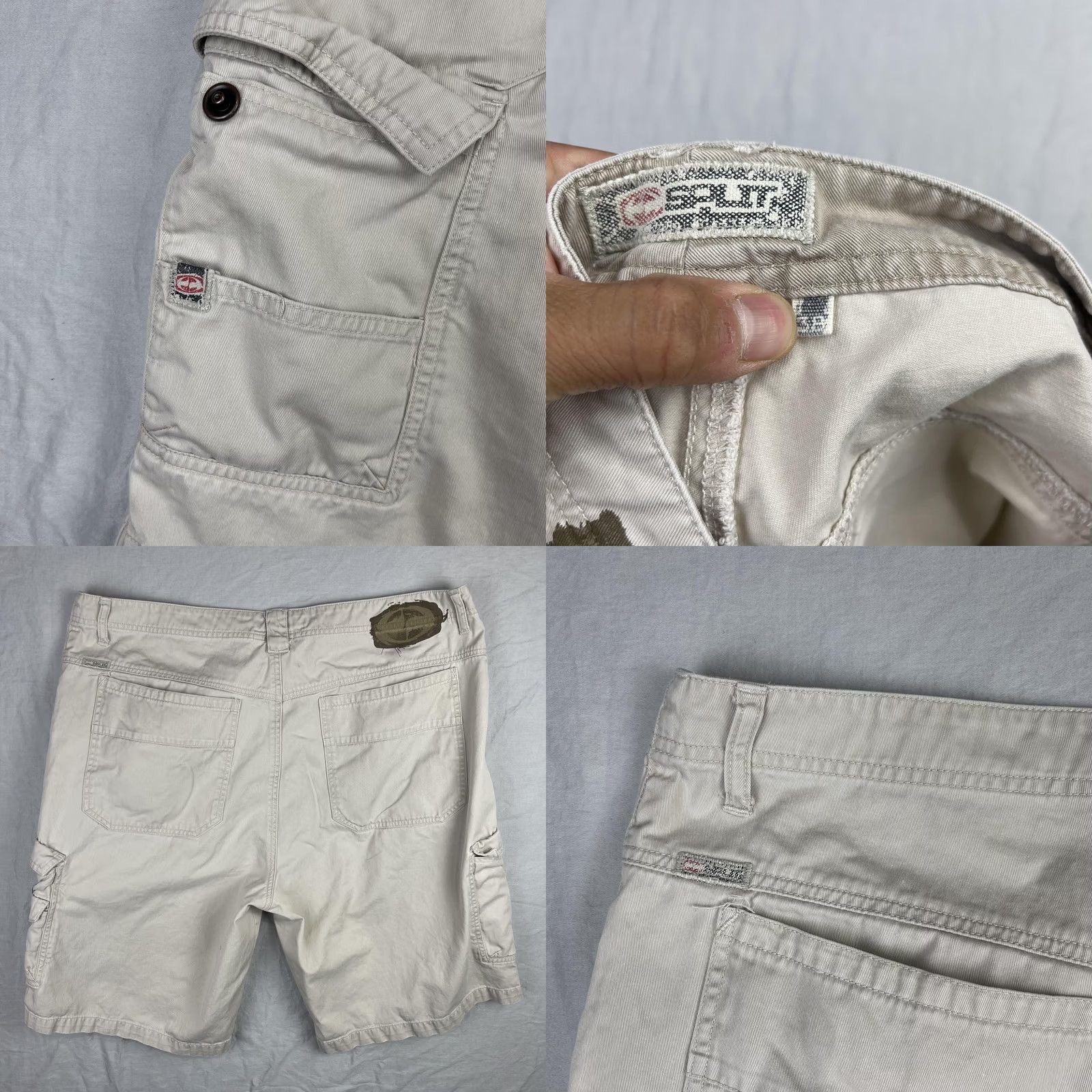 Vintage VINTAGE Split Cargo Shorts Mens 38 Khaki Multi Pocket Utility Skater Grunge Y2K Size US 38 / EU 54 - 9 Thumbnail
