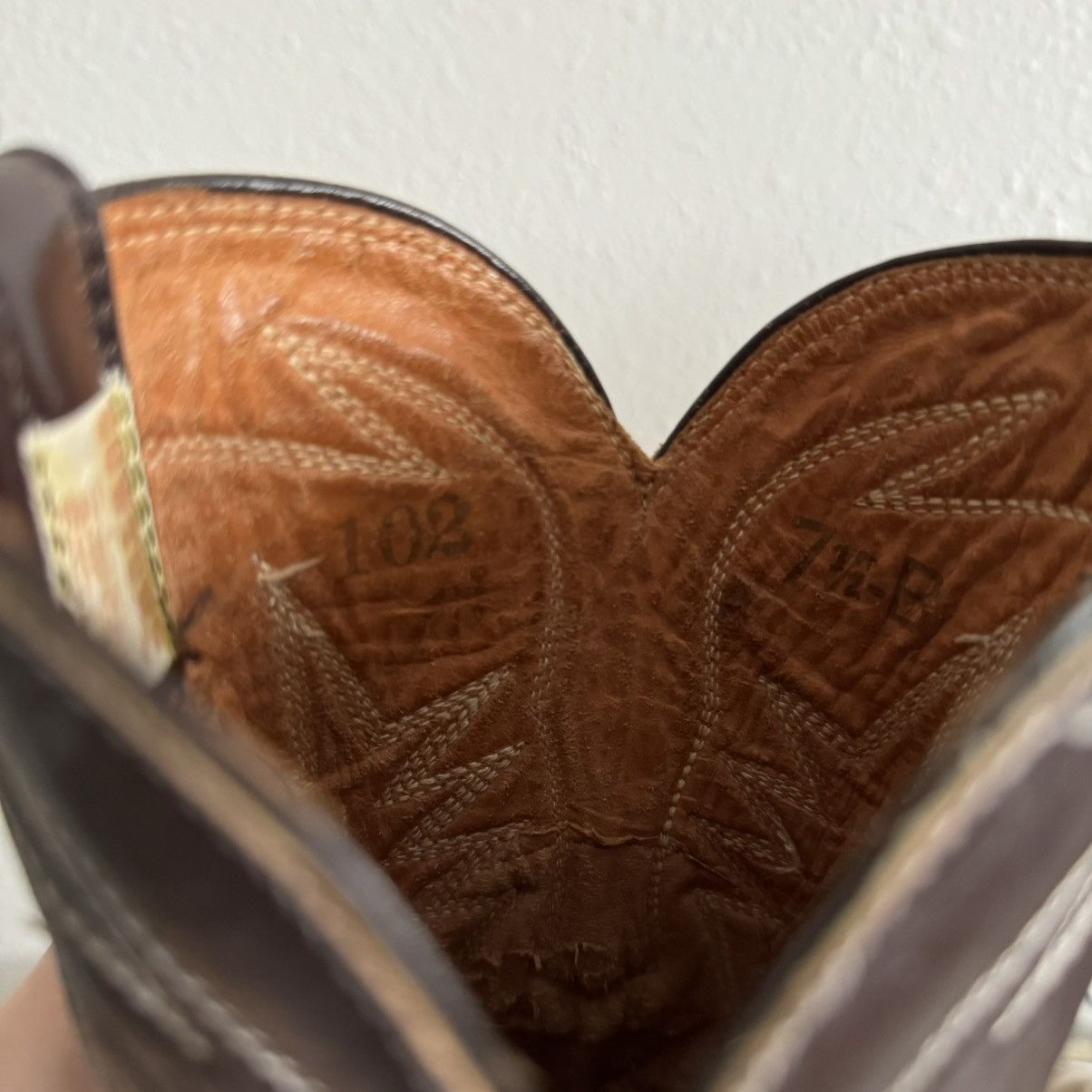 Vintage Vintage Brown Tan Leather Western Wingtip Cowboy Boots Size US 7.5 / IT 37.5 - 16 Thumbnail