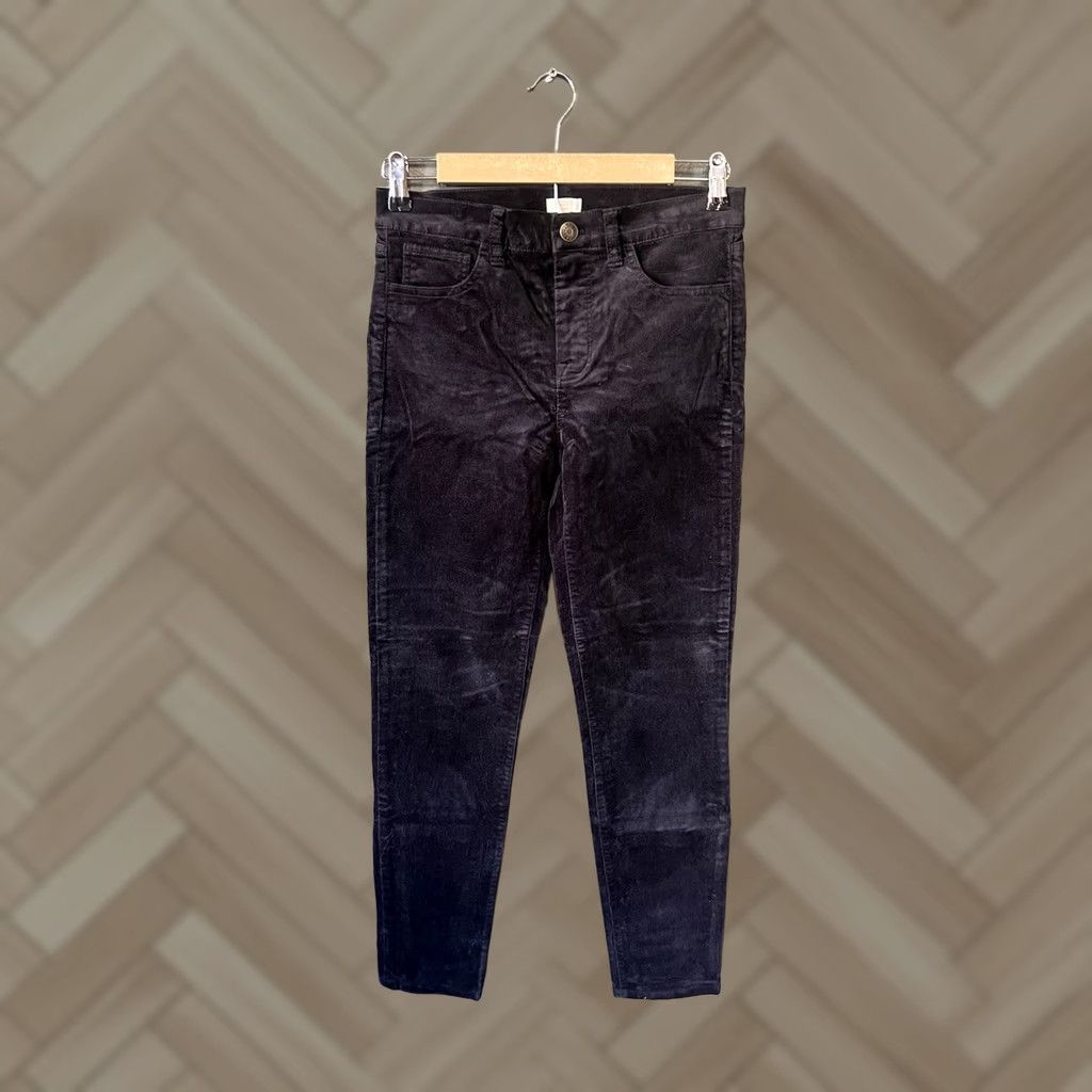 J.Crew J.CREW Womens Black Velour Straight Leg Ankle Pants 27 Velour Black 27 Inseam Womens Size 27" / US 4 / IT 40 - 1 Thumbnail