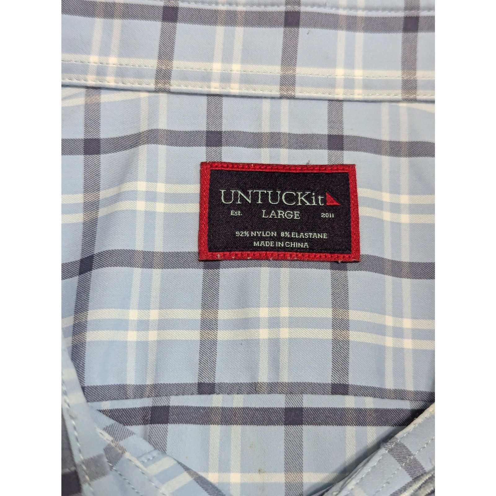 UNTUCKit UNTUCKit Wrinkle Free Mantanzas Shirt Teal Blue Plaid Large Size US L / EU 52-54 / 3 - 3 Thumbnail