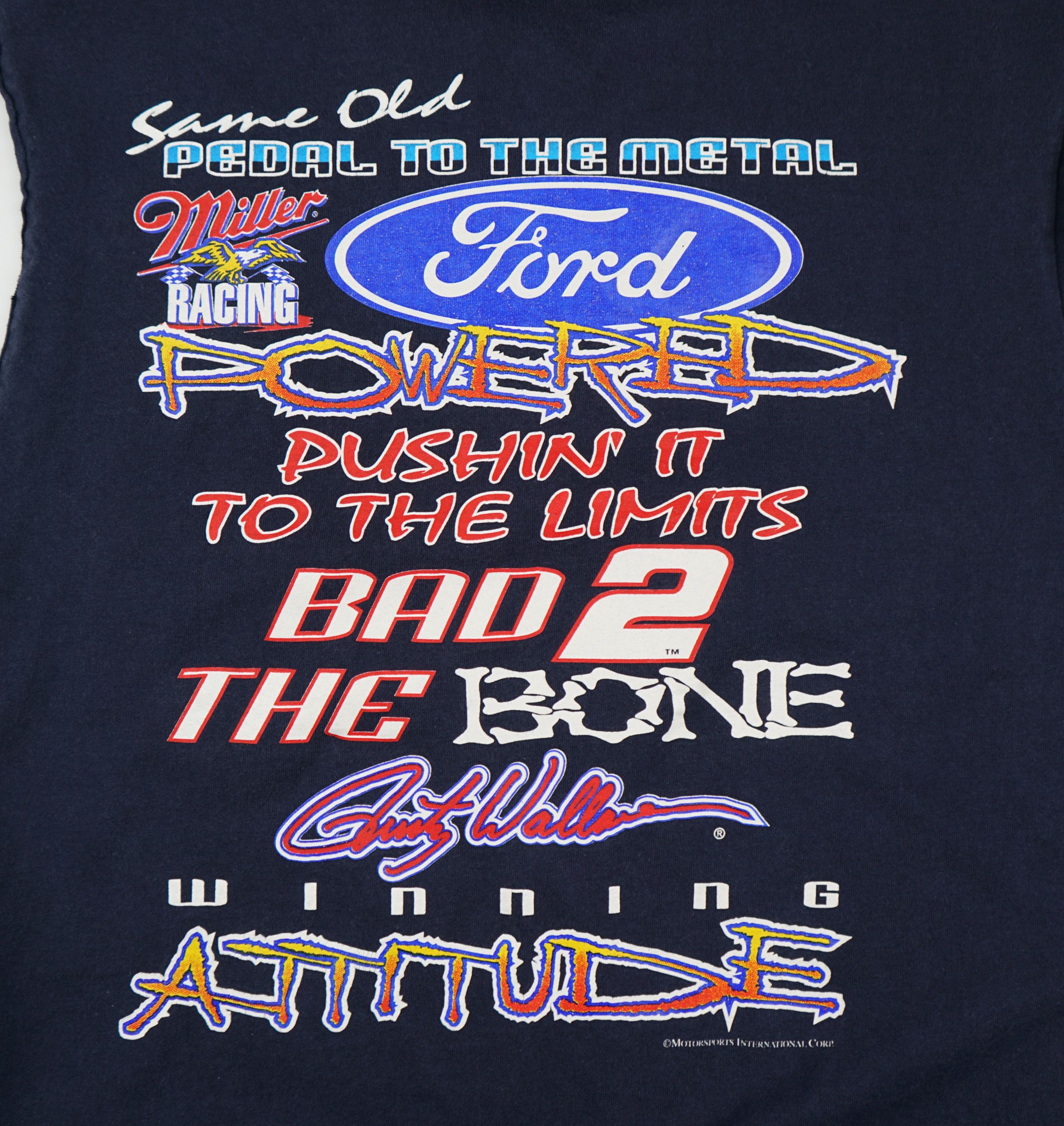 NASCAR × Vintage Vintage 1989 Rusty Wallace Nascar T-Shirt Ford Team Size US M / EU 48-50 / 2 - 8 Thumbnail