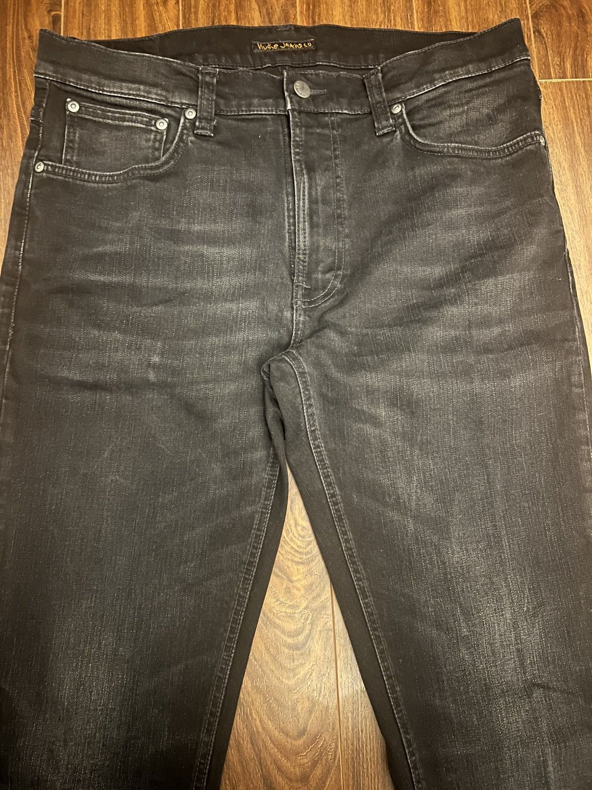 Nudie Jeans 1006533 Nudie Lean Dean Black Star Jeans Size US 34 / EU 50 - 3 Thumbnail