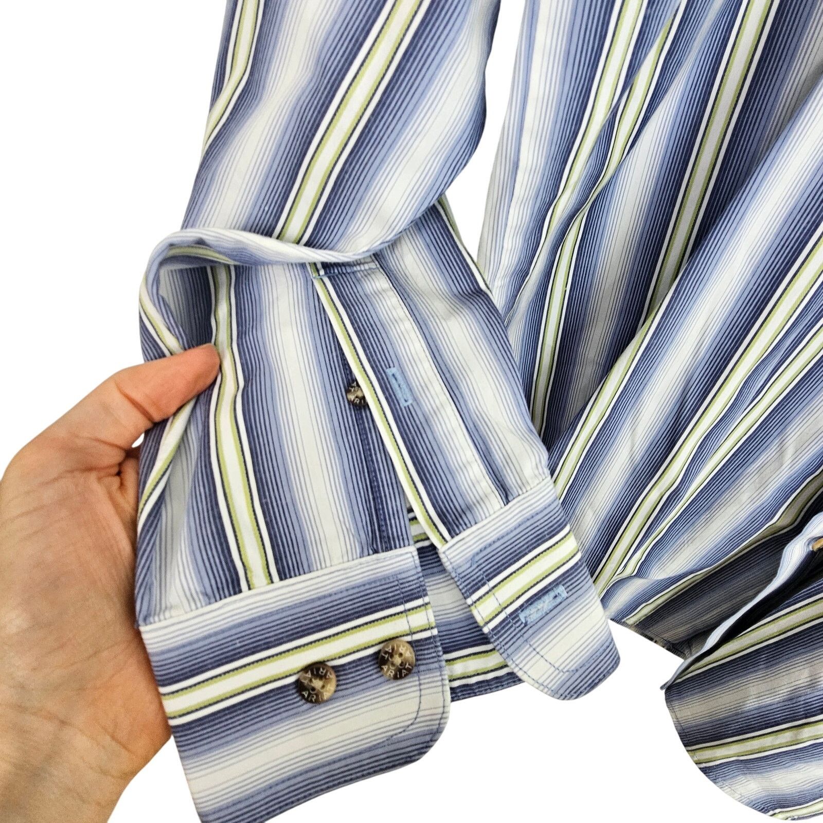 Ariat Ariat Mens Striped Button Down Shirt Sz XL Western Country Size US XL / EU 56 / 4 - 4 Thumbnail