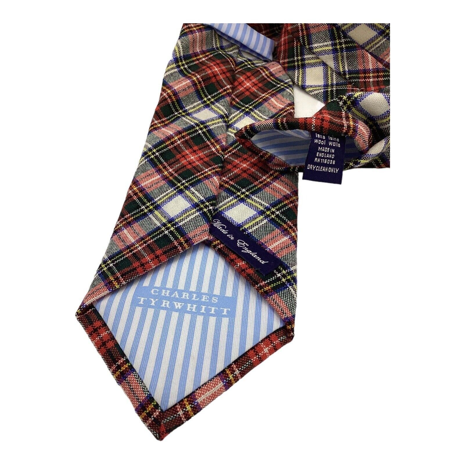 Charles Tyrwhitt CHARLES TYRWHITT Red Plaids & Cheks Luxury Wool Tie England Size ONE SIZE - 4 Thumbnail