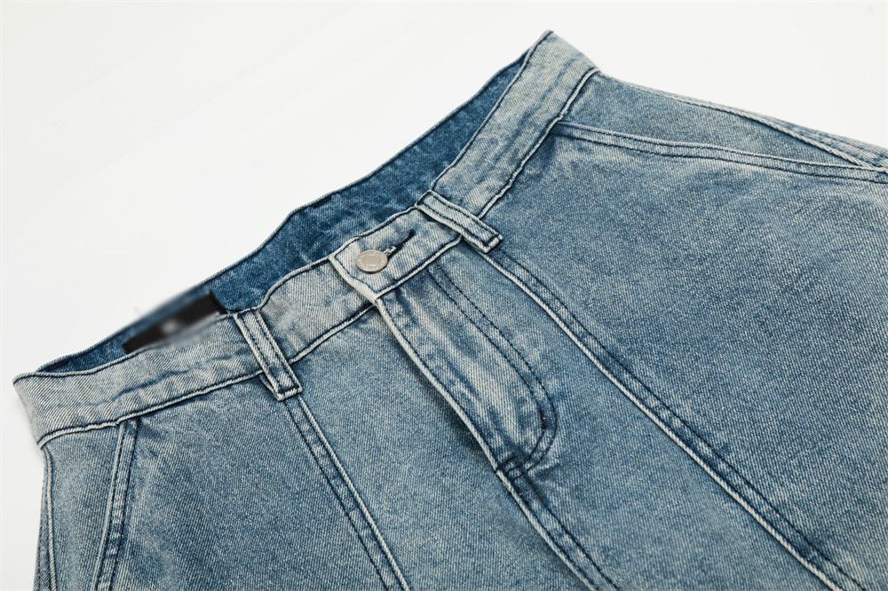 Jean Distressed men's washed multi-pocket cargo scimitar jeans Size US 32 / EU 48 - 3 Thumbnail