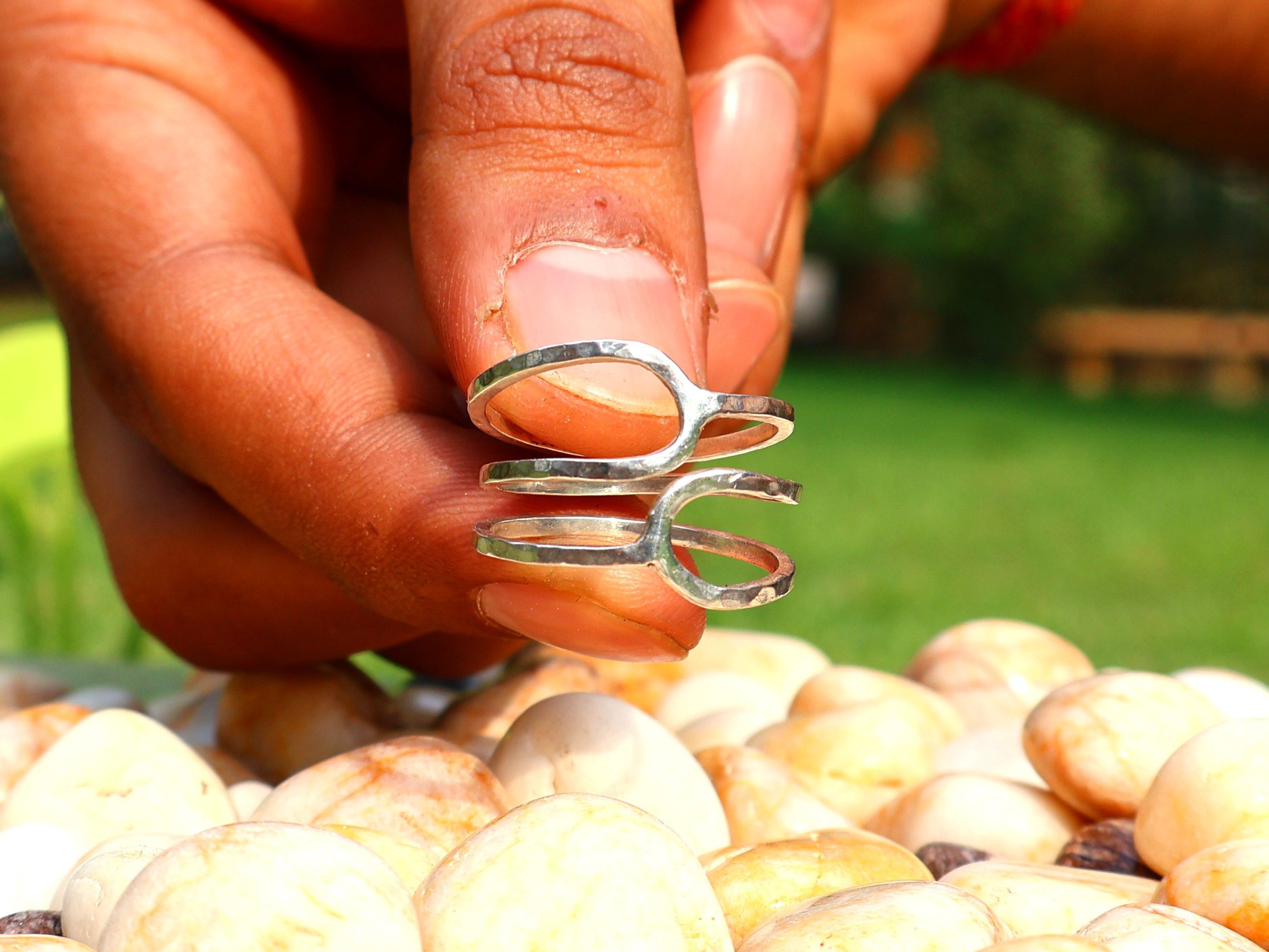 Handmade Hammered Spiral Ring, 925 Sterling Silver, Handmade Ring, Size ONE SIZE - 5 Thumbnail
