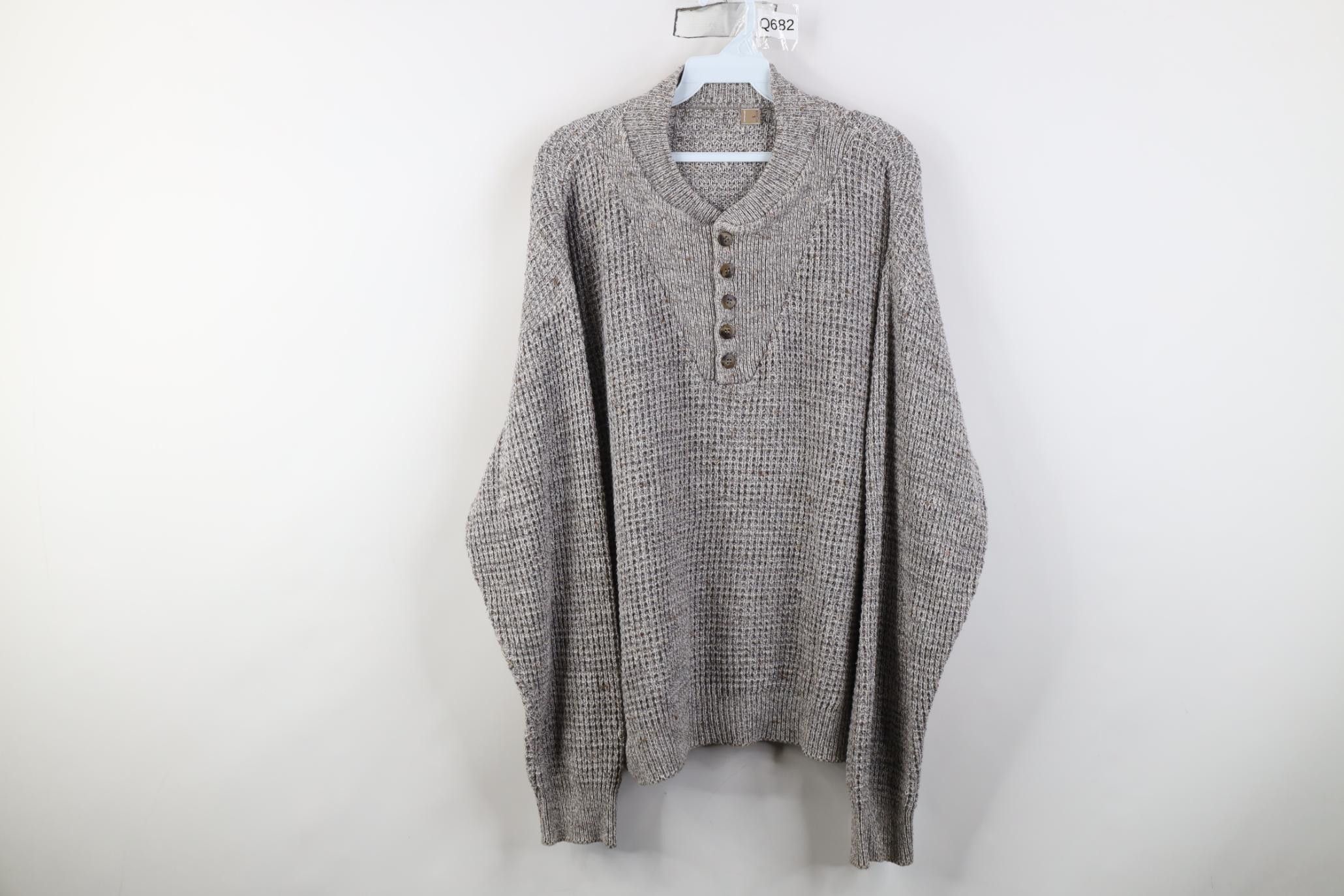 Vintage Vintage 90s Streetwear Thermal Commando Henley Sweater USA Size US L / EU 52-54 / 3 - 1 Thumbnail