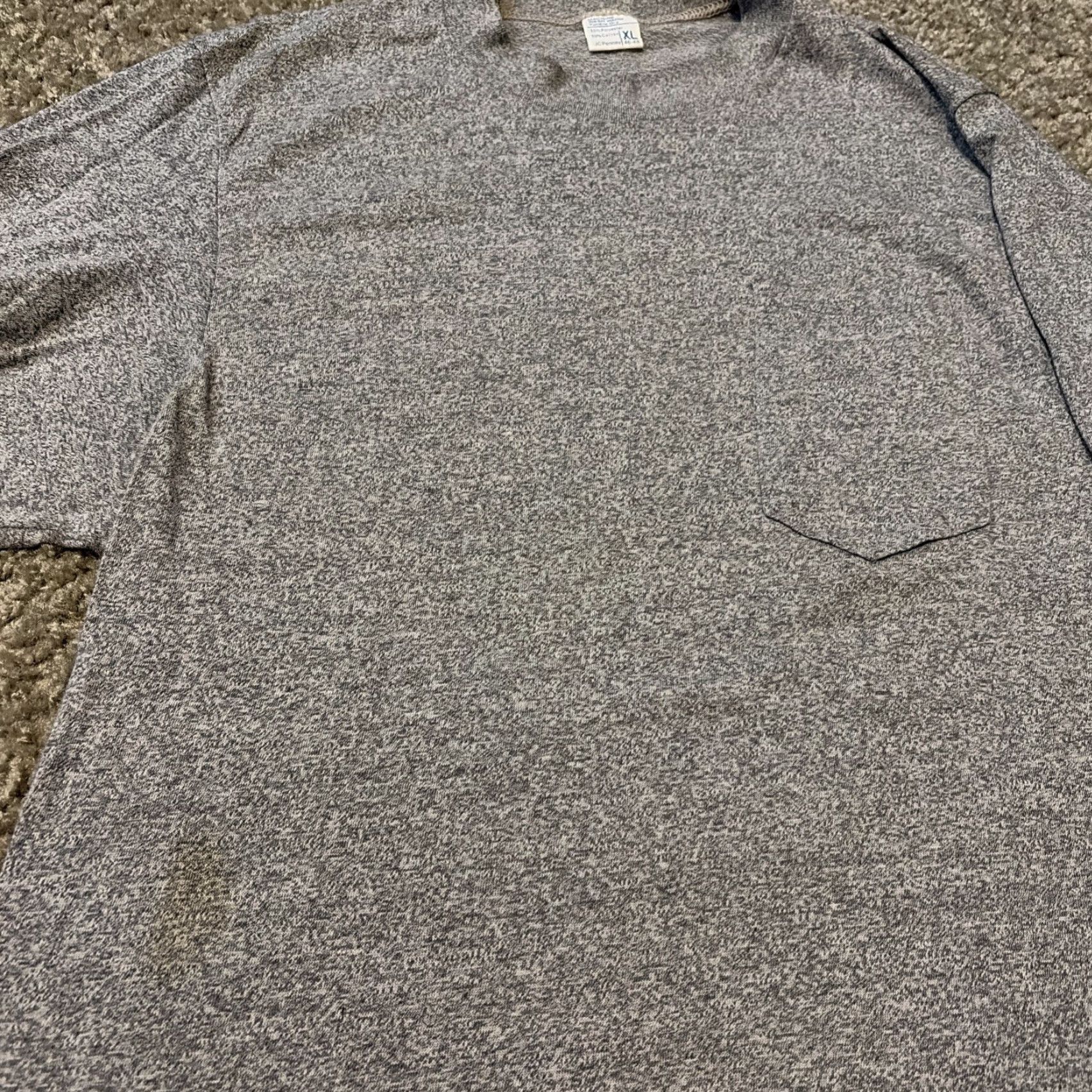 JCPenney VINTAGE JCPenney T-Shirt Gray Long Sleeve Front Pocket XL Unisex Adults Men/Women? Size US XL / EU 56 / 4 - 4 Thumbnail