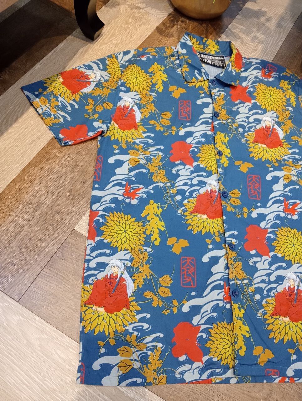 Japanese Brand INUYASHA OVERPRINT BUTTON UP COTTON SHIRT Size US M / EU 48-50 / 2 - 5 Thumbnail