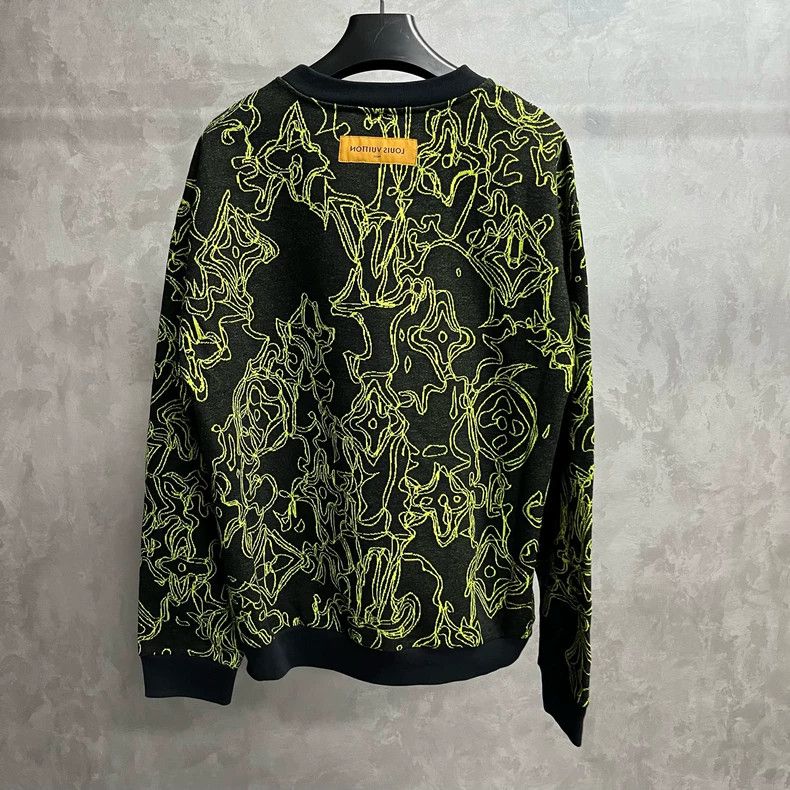 Louis Vuitton Louis Vuitton Black monogrammed Logo intarsia crewneck swe Size US XXL / EU 58 / 5 - 5 Thumbnail