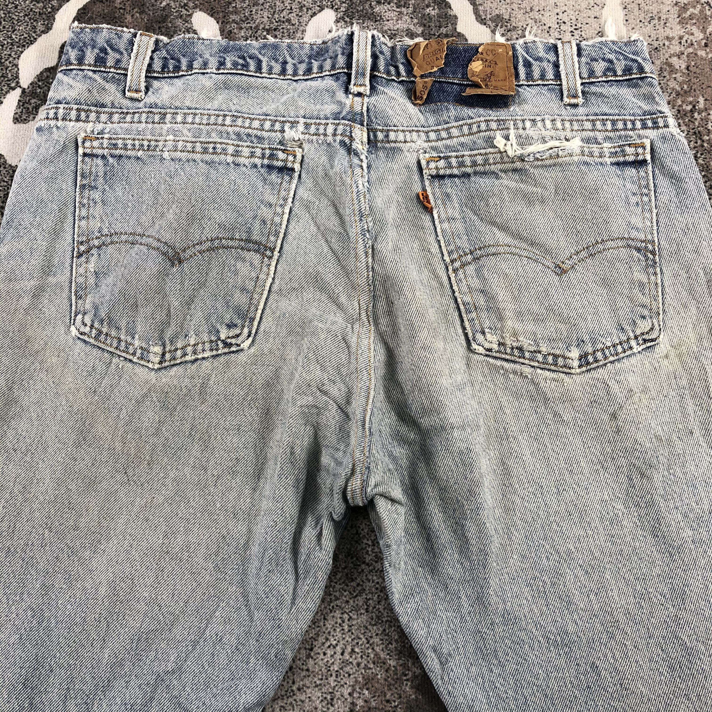 Levi's Vintage 90s Levis 505 Jeans Distressed Denim KJ977 Size US 35 - 4 Thumbnail