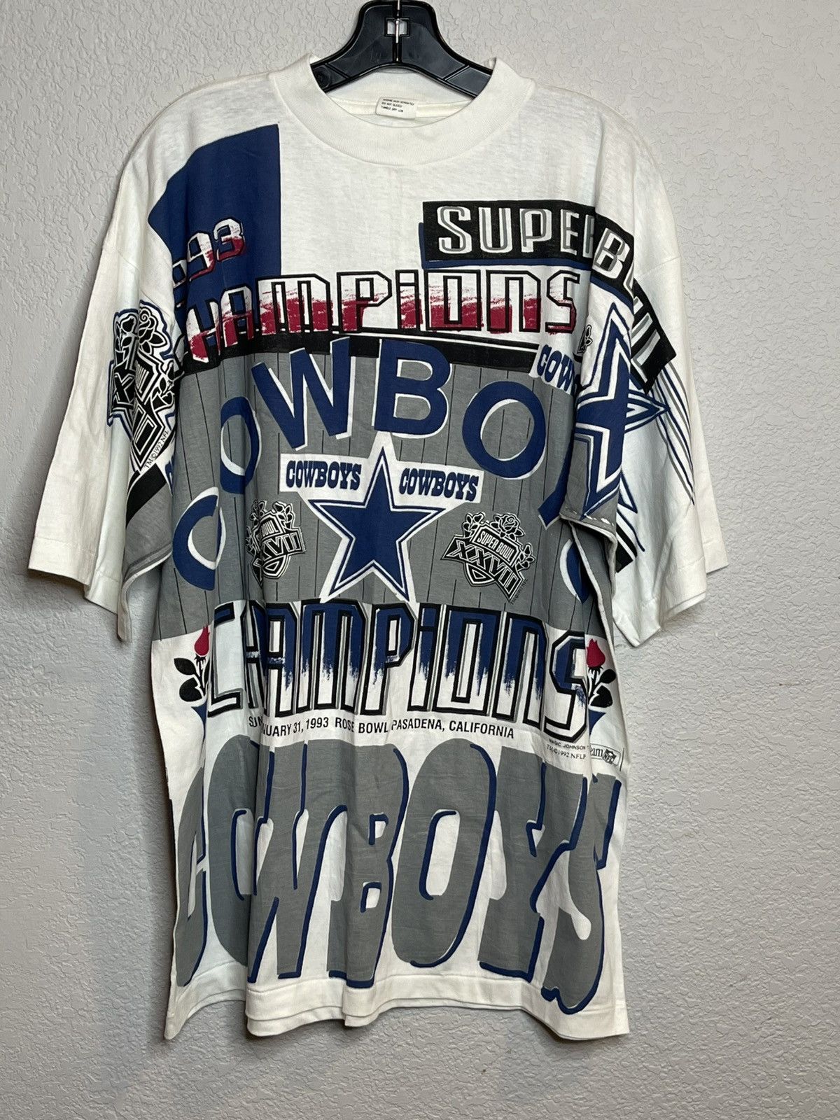 Other Vtg 93 Dallas Cowboys Super Bowl AOP T Shirt Single Stitch Size US XXL / EU 58 / 5 - 2 Thumbnail