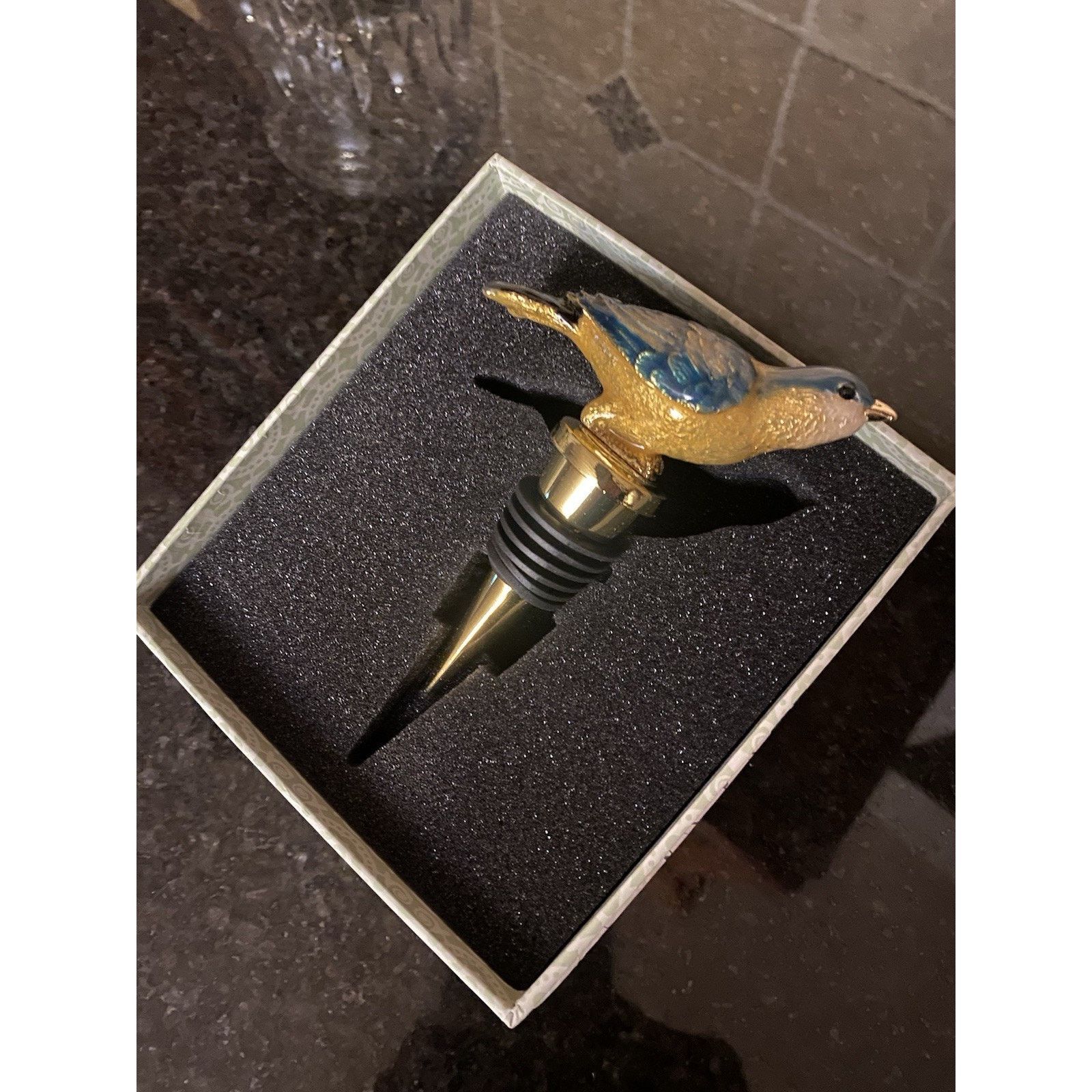 & Other Stories Blue Yellow-Backed Wood-Warbler bottle stopper, Met of Size 26 - 1 Thumbnail