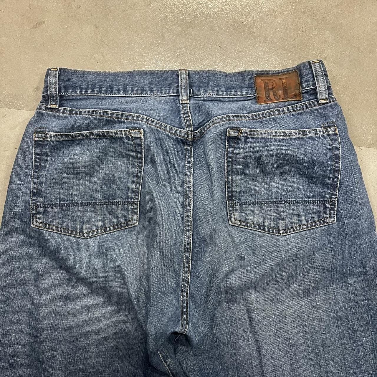 Polo Ralph Lauren × Vintage Vintage Y2K Baggy Ralph Lauren Dark blue Denim Jeans Size US 36 / EU 52 - 7 Thumbnail