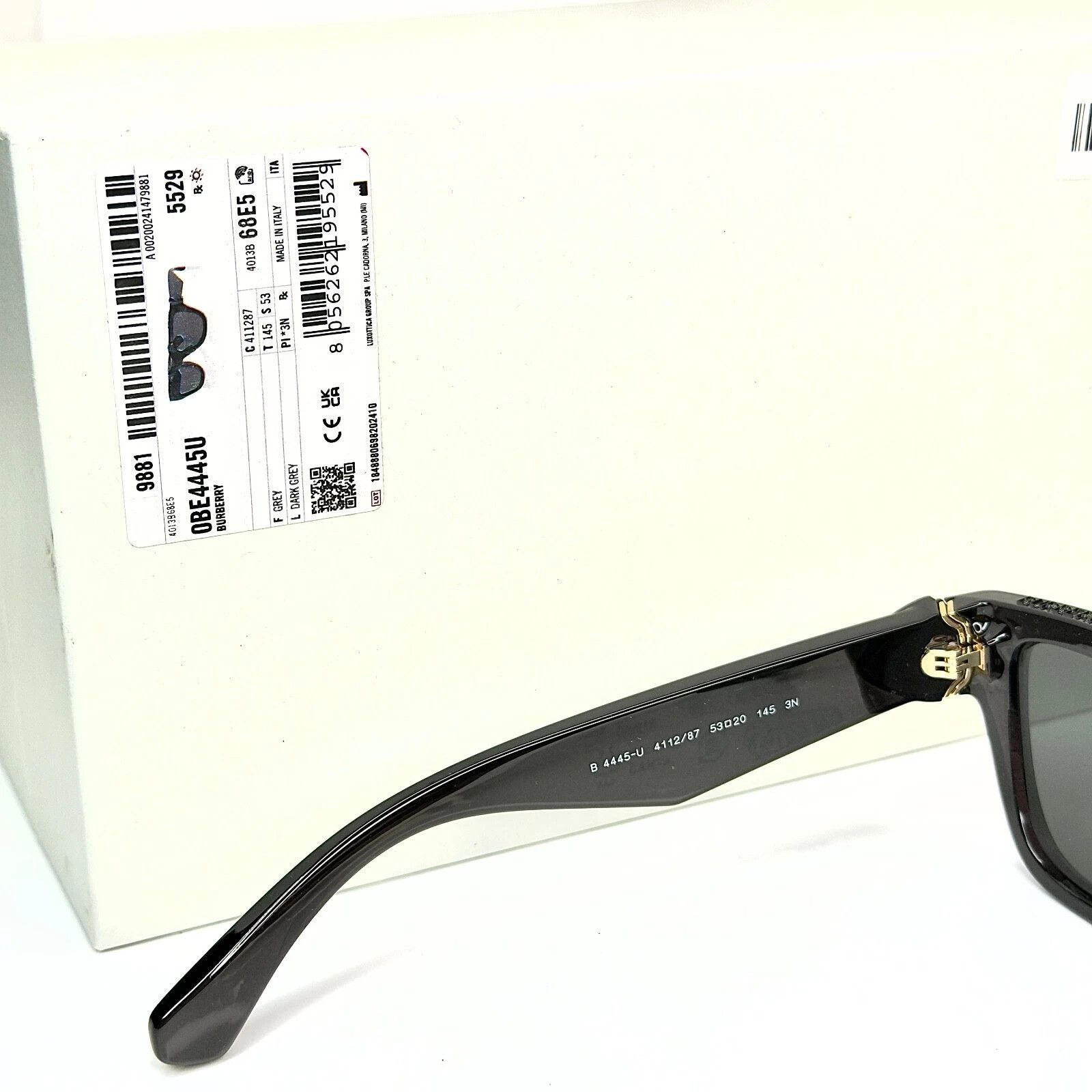 Burberry BURBERRY BE4445U 4445 Black Pilot Designer Sunglasses Size ONE SIZE - 9 Thumbnail