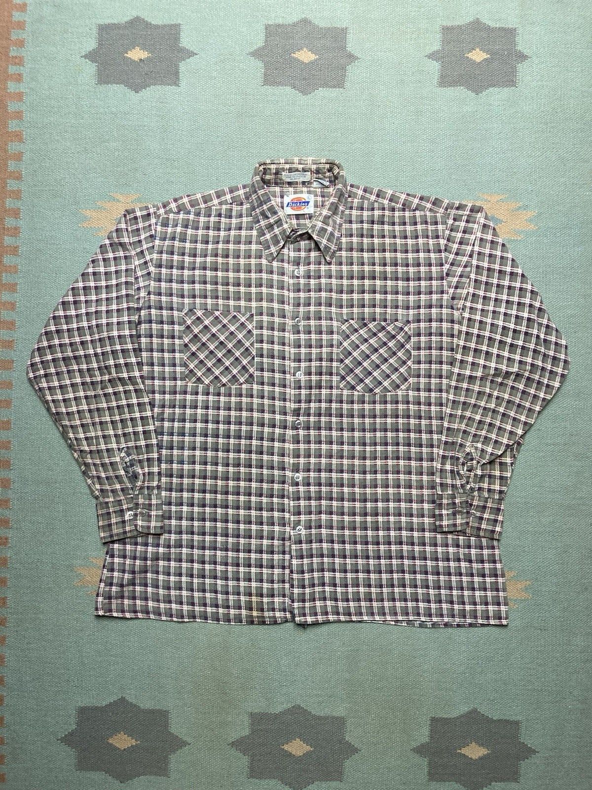 Vintage dickies flannel shirt distressed brushed cotton plaid large Size US L / EU 52-54 / 3 - 1 Thumbnail