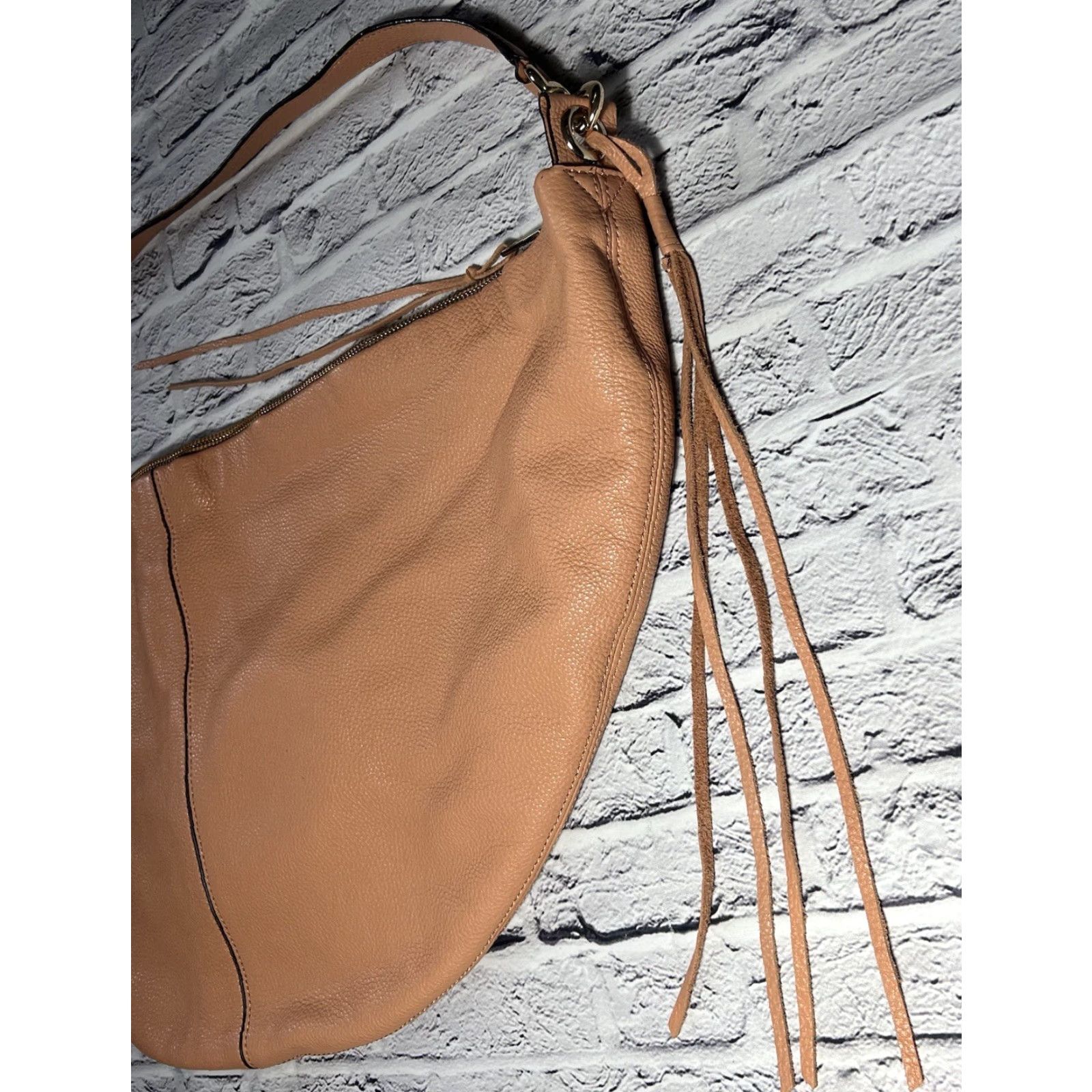 Rebecca Minkoff Rebecca Minkoff Julian Hobo Crossbody Tan Extra Large Women's Shoulder Bag Leather Tan One Size Size ONE SIZE - 2 Thumbnail